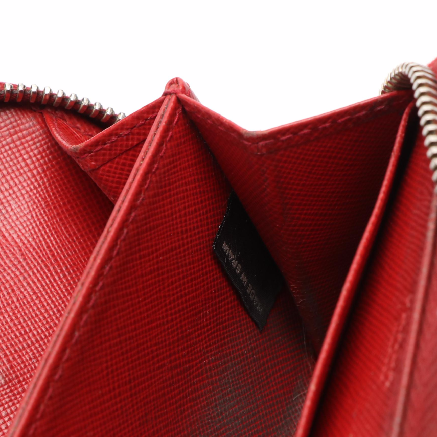 Prada  Zip Around Wallet in Red Leather