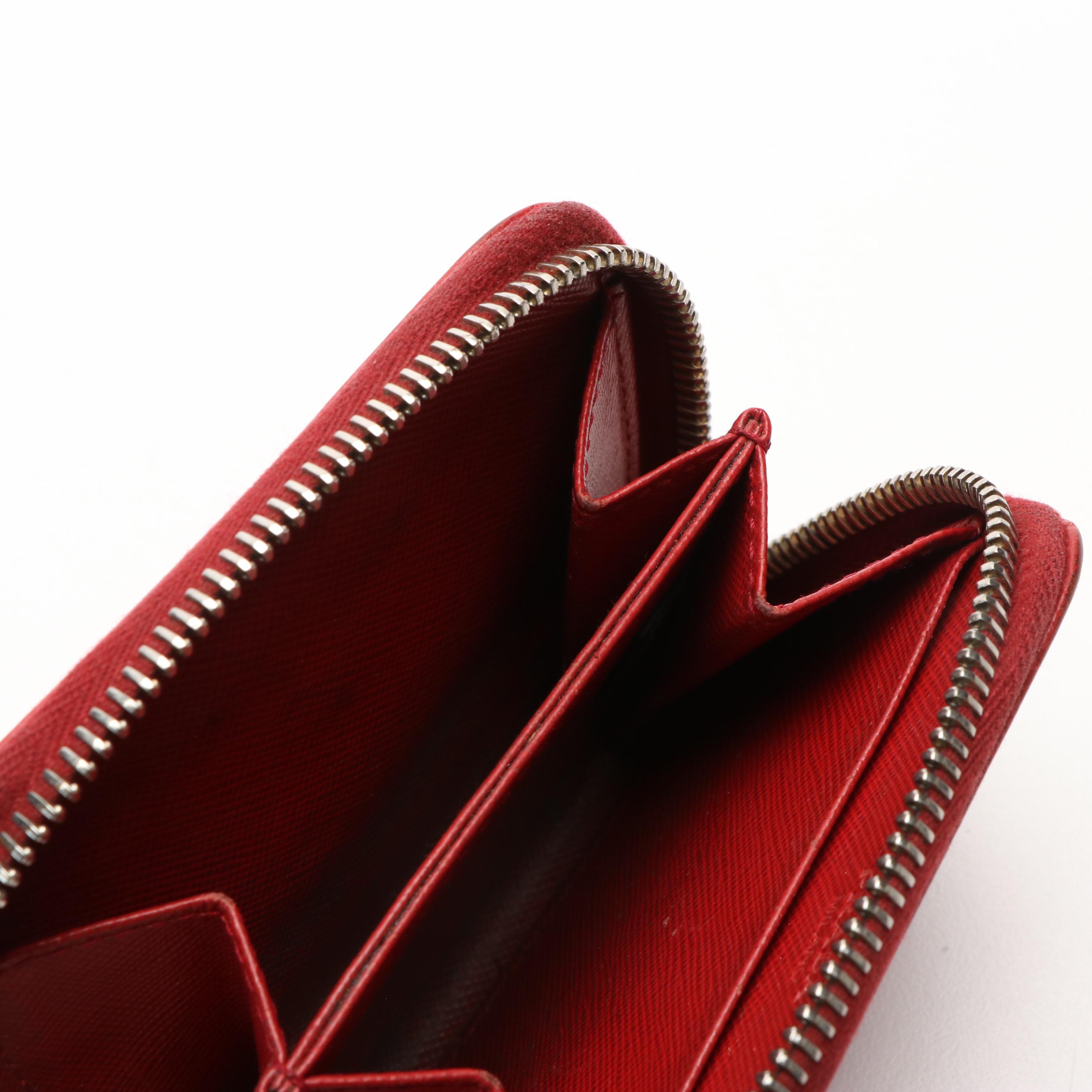Prada  Zip Around Wallet in Red Leather