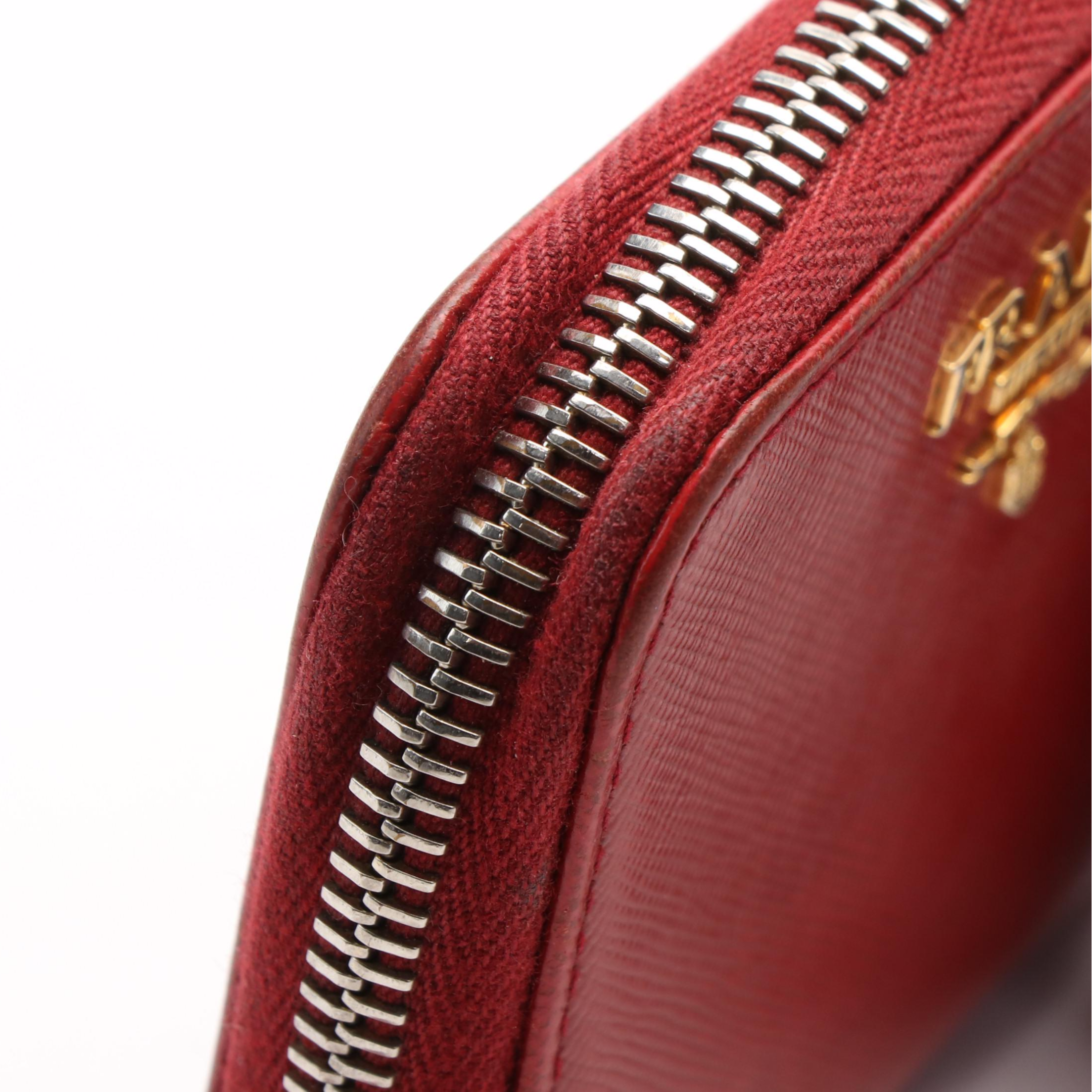 Prada  Zip Around Wallet in Red Leather