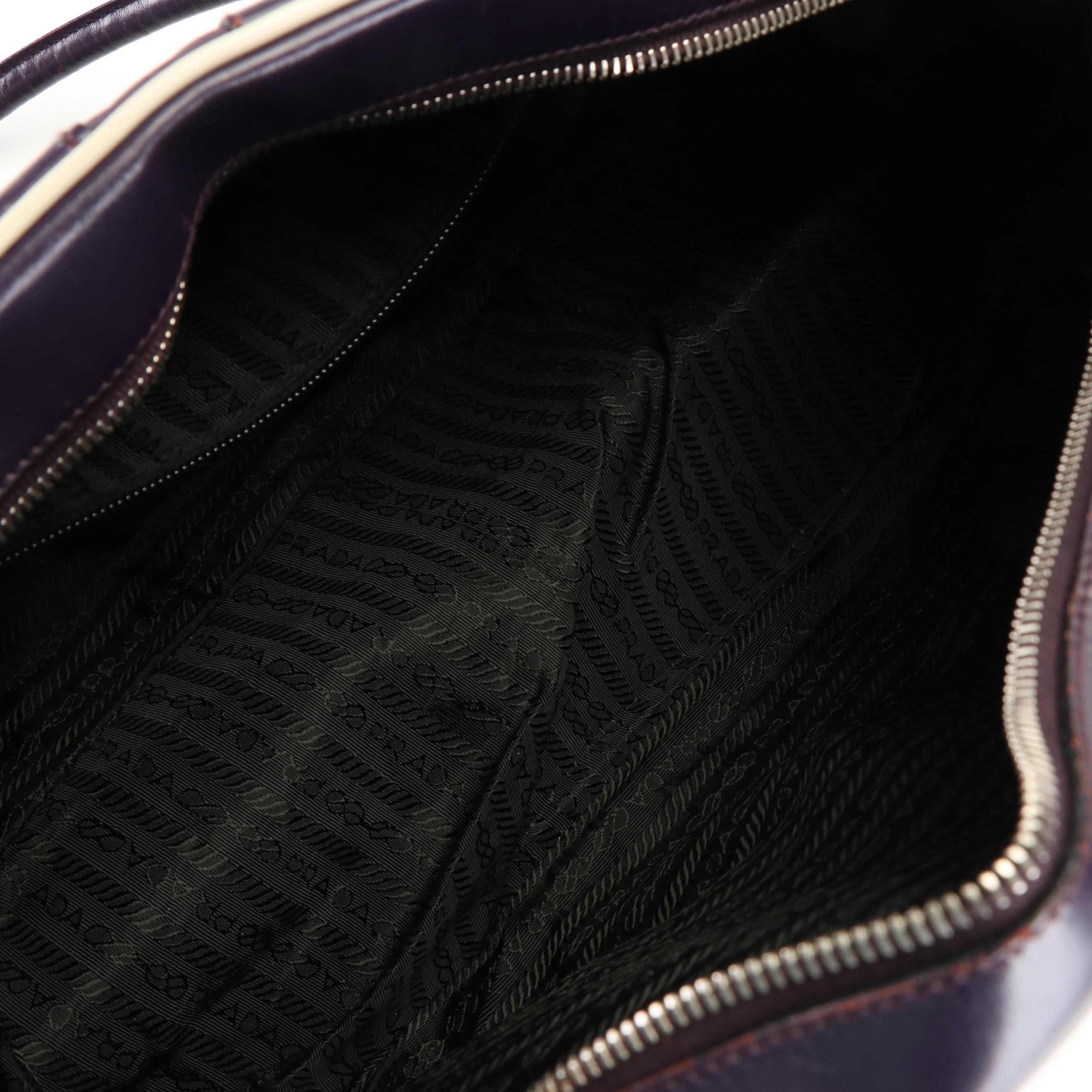 Prada Vitello Drive Handbag in Purple Leather