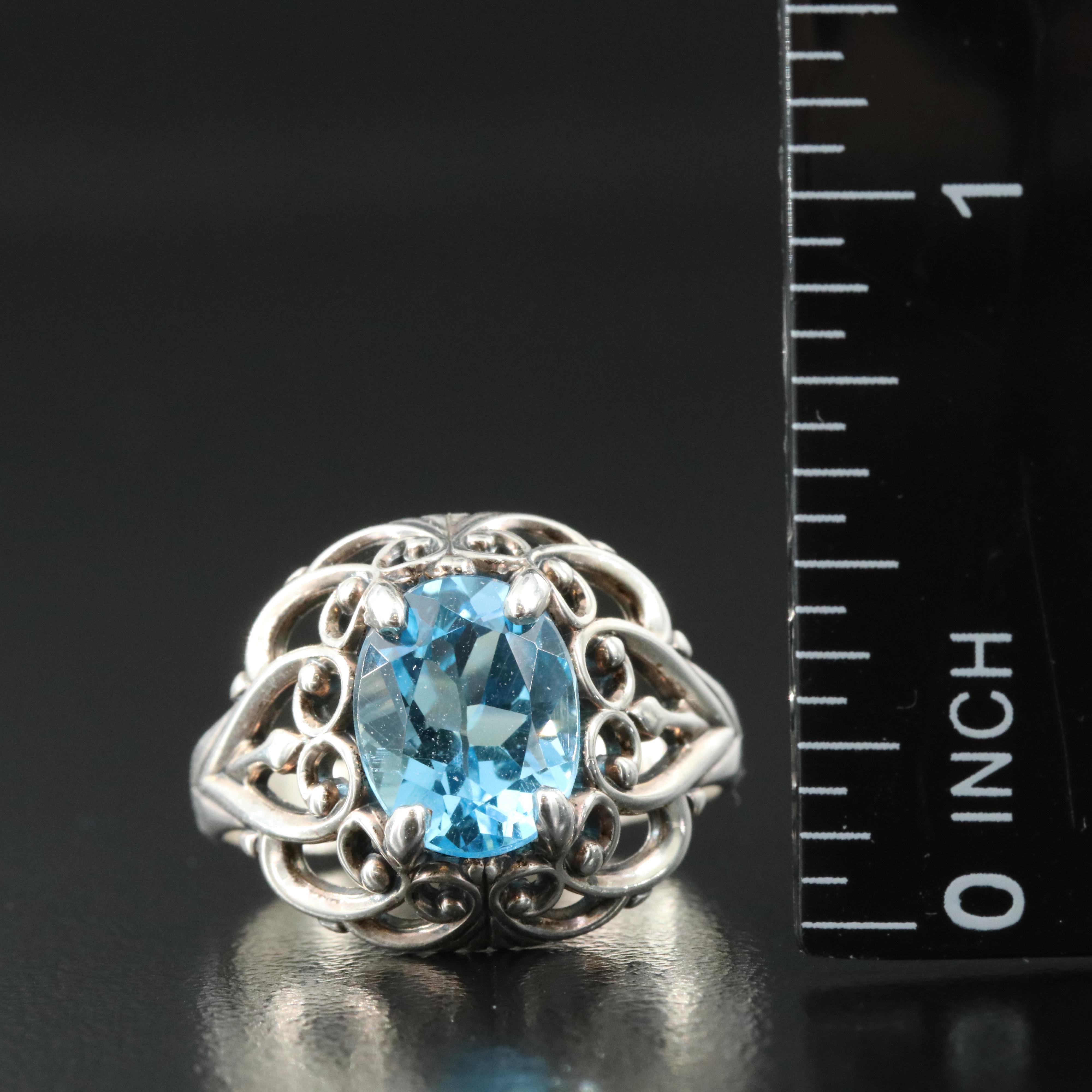 Kabana Sterling Topaz Solitaire Ring