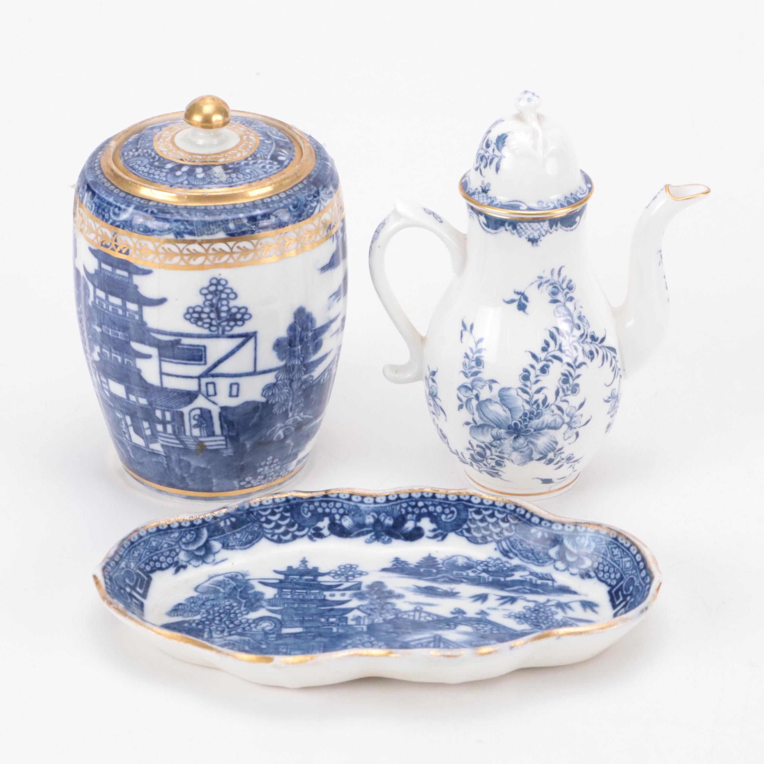 Royal Worcester Bone China Reproduction Miniature Tea Set with Porcelain Dishes