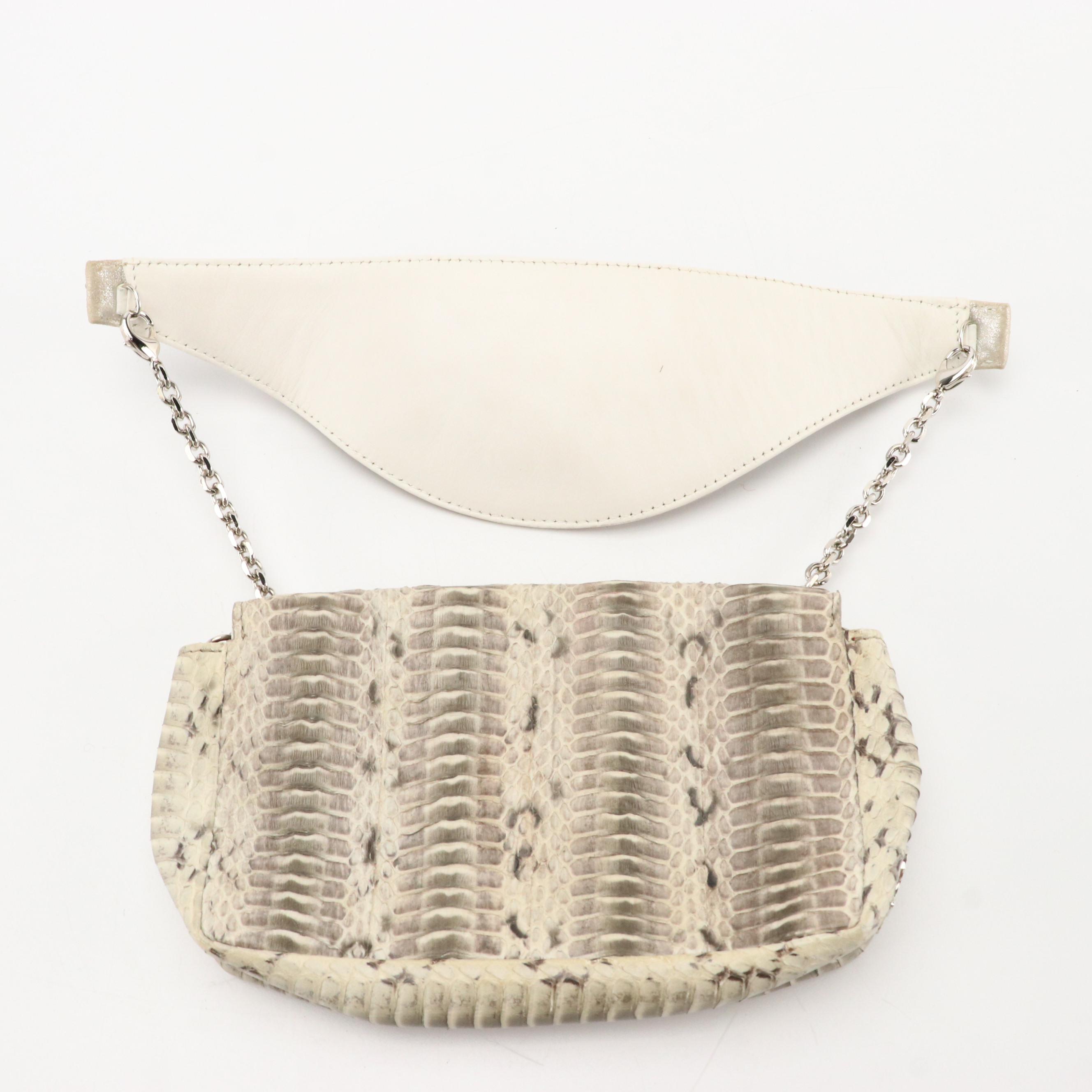 Christian Louboutin Python Leather Artemis Spike and Crystal Strap Shoulder Bag