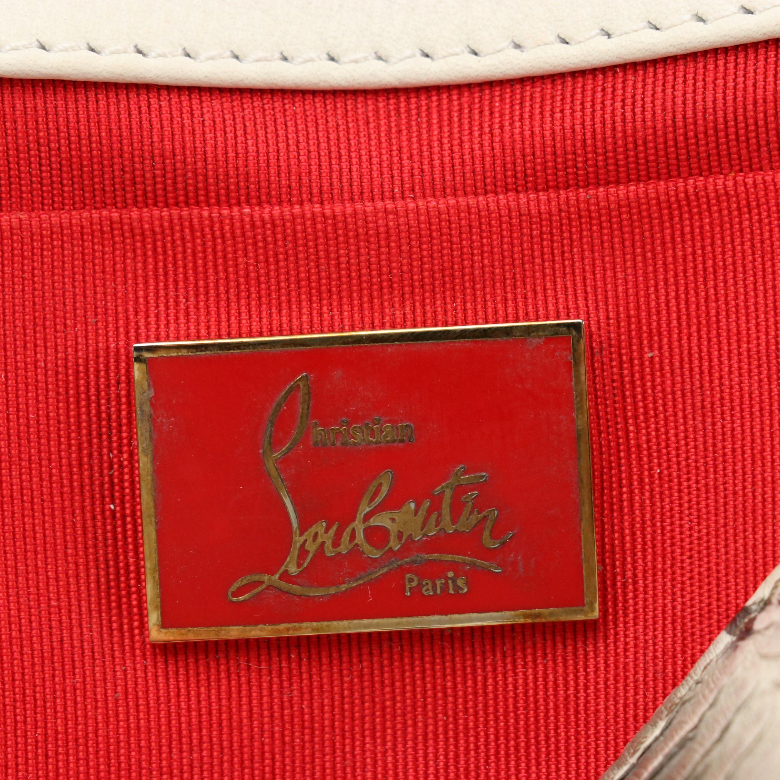 Christian Louboutin Python Leather Artemis Spike and Crystal Strap Shoulder Bag