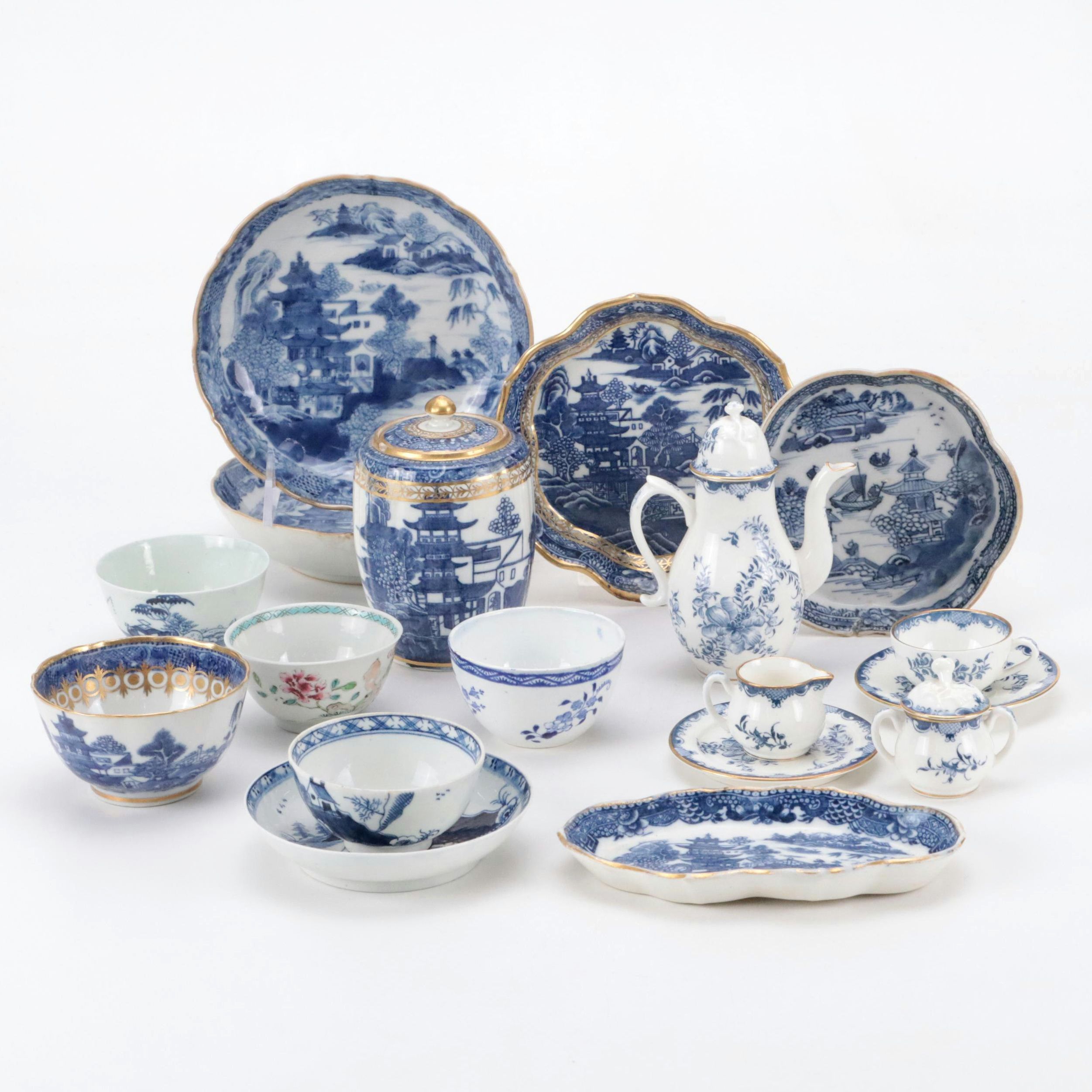 Royal Worcester Bone China Reproduction Miniature Tea Set with Porcelain Dishes