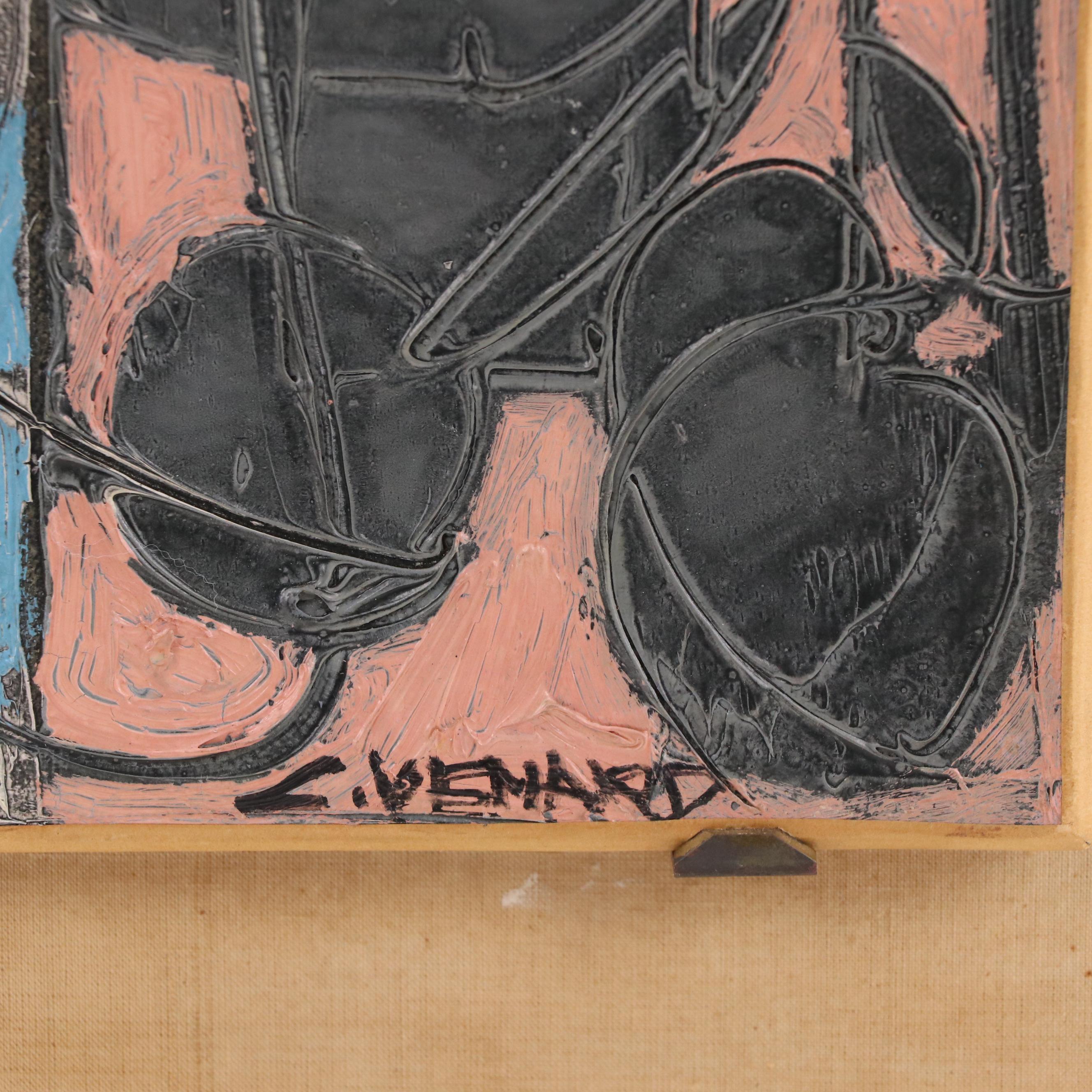 Claude Venard Cubist Still Life Oil Painting "Les Deux Pichets"