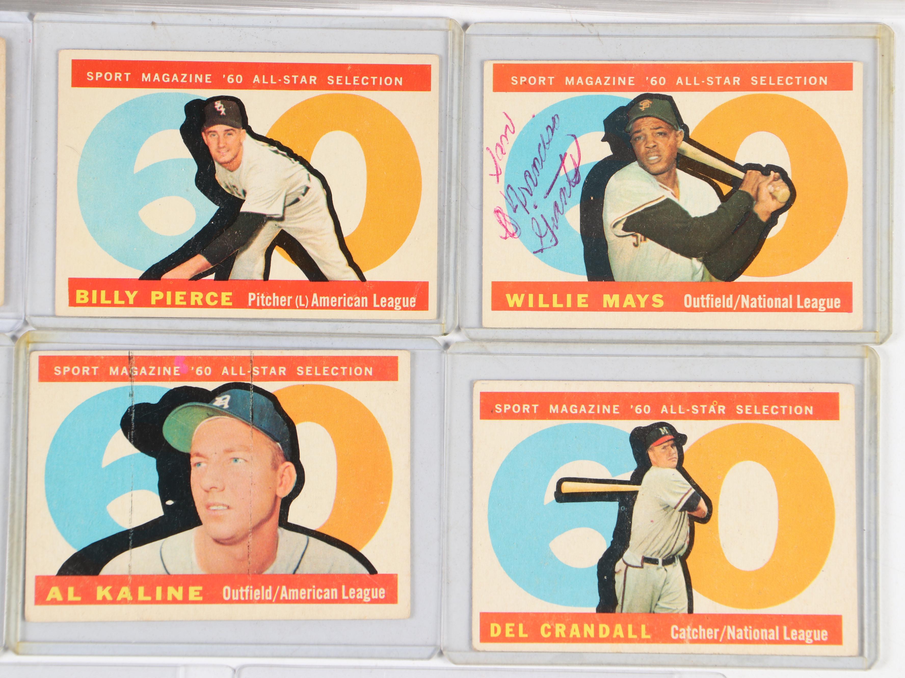 1960 Topps Baseball Cards Featuring Bob Gibson, Ernie Banks, Willie Mays, More