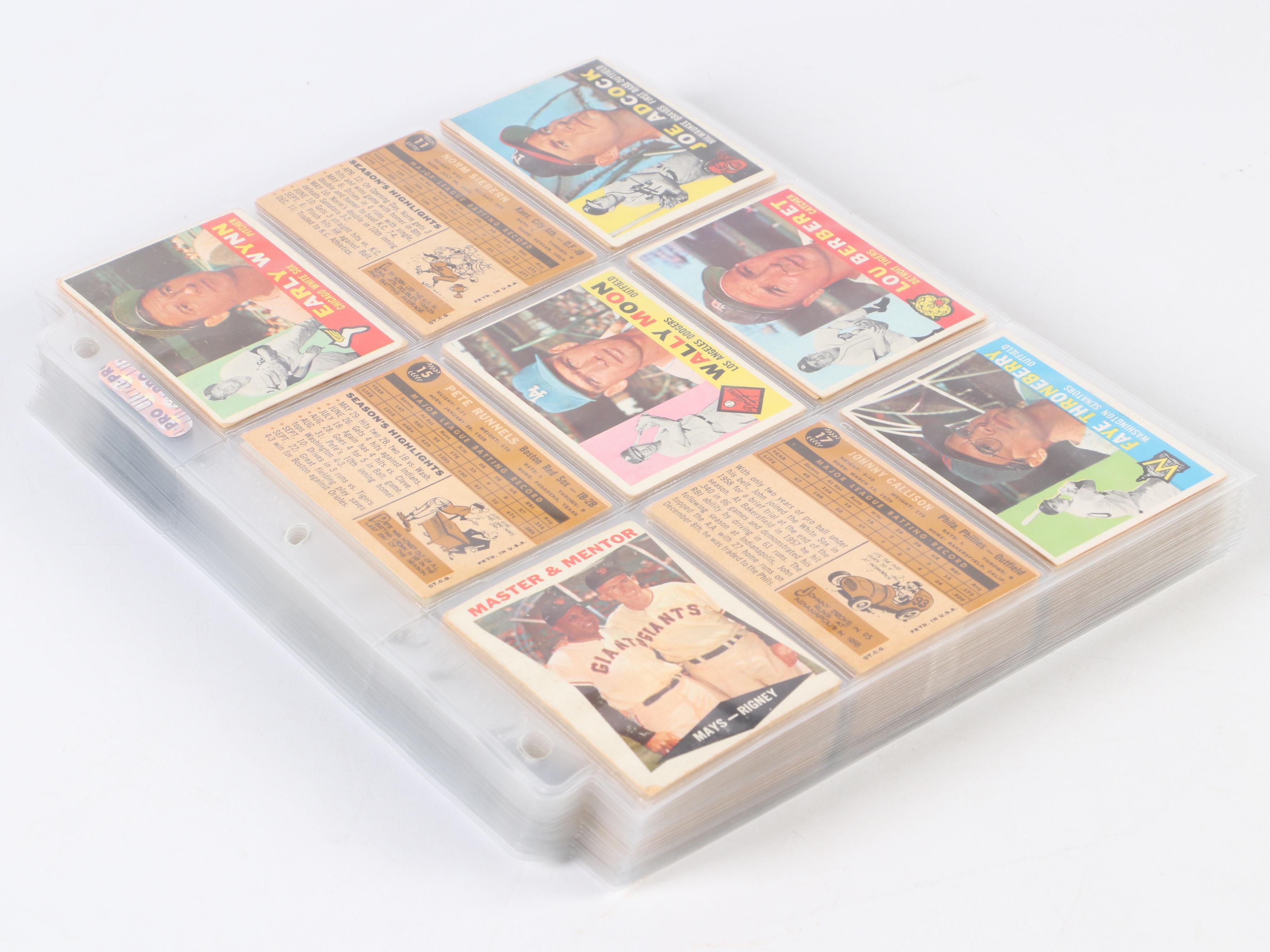 1960 Topps Baseball Cards Featuring Bob Gibson, Ernie Banks, Willie Mays, More