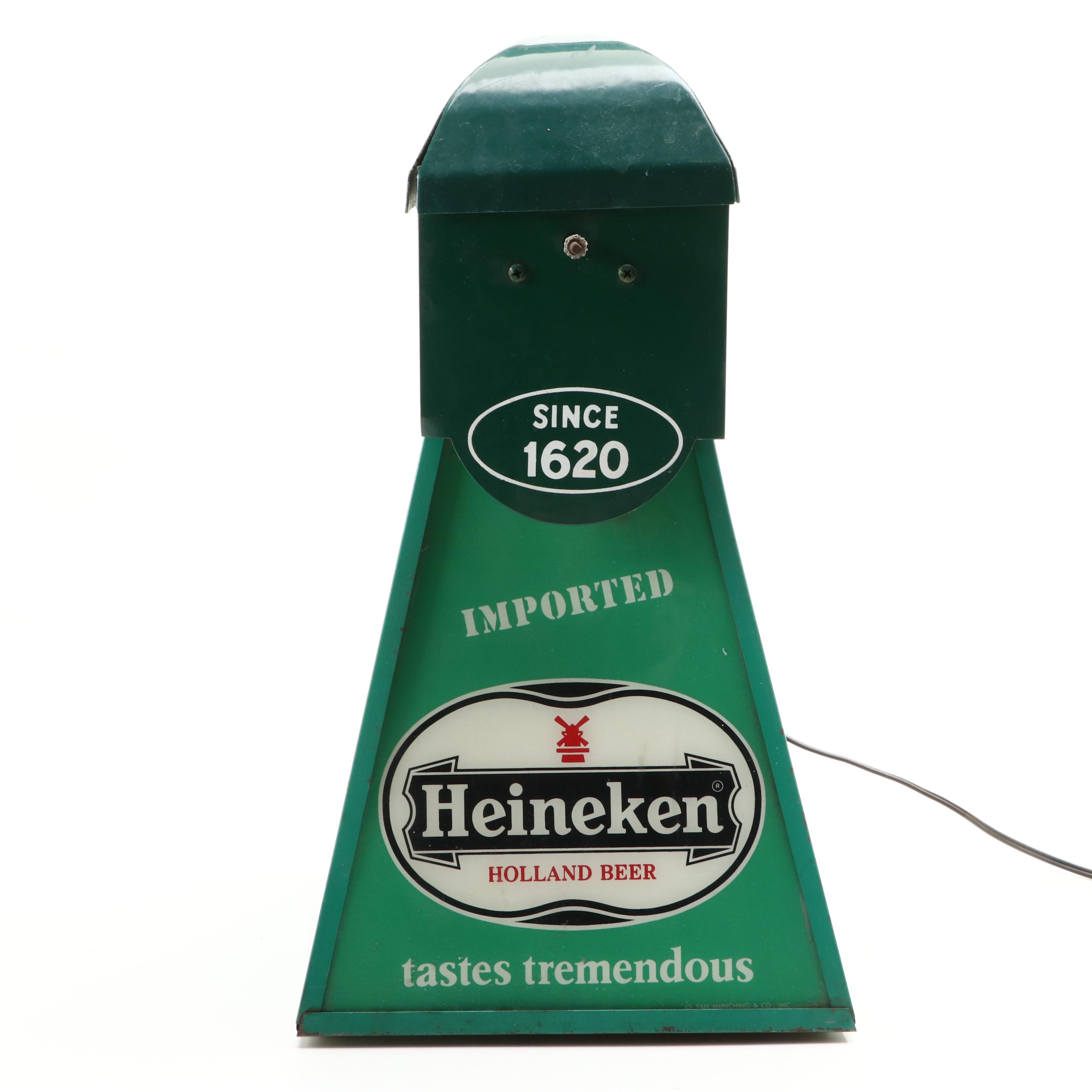 Illuminated Heineken Beer Sign