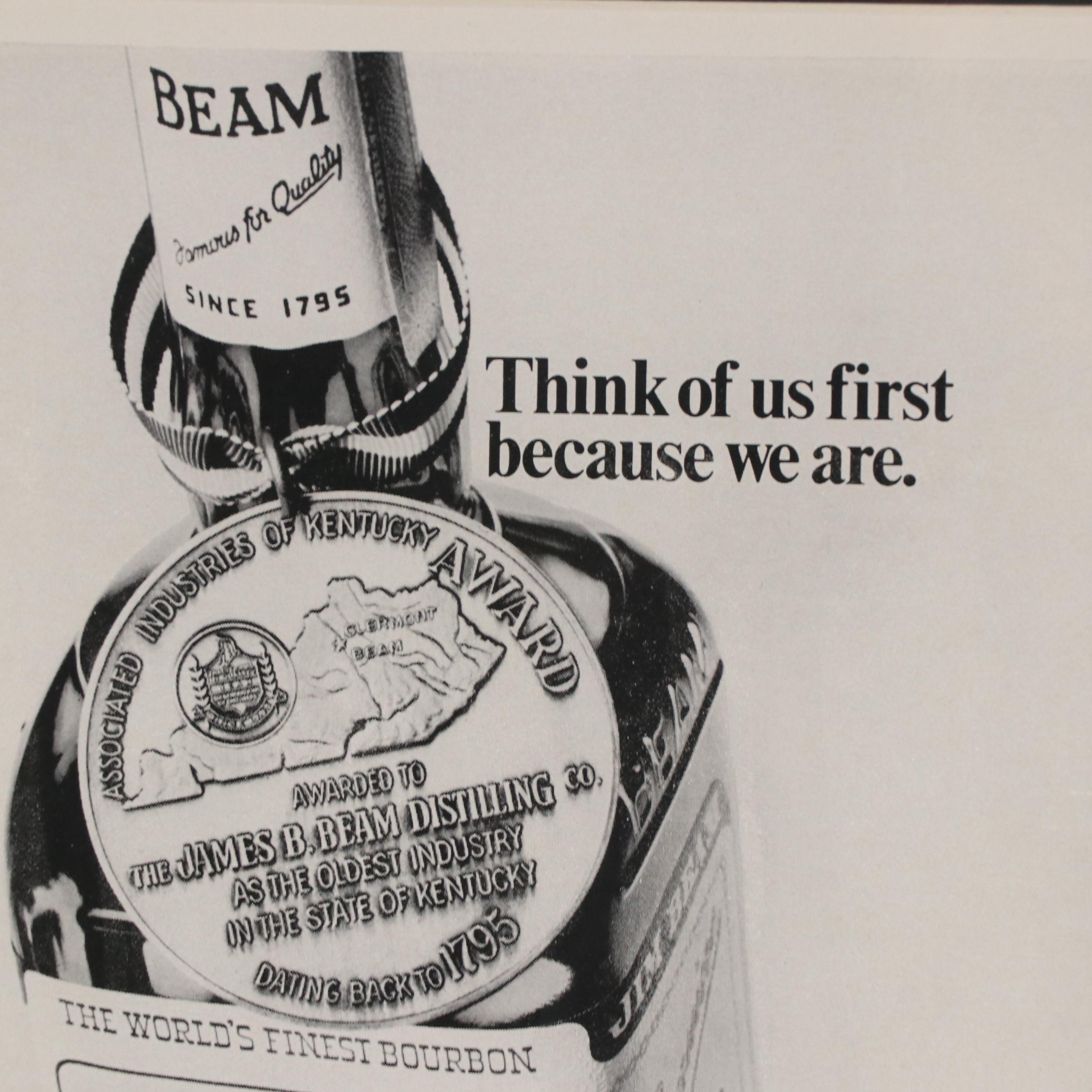 Jim Beam Halftone Advertisement Poster, 1969