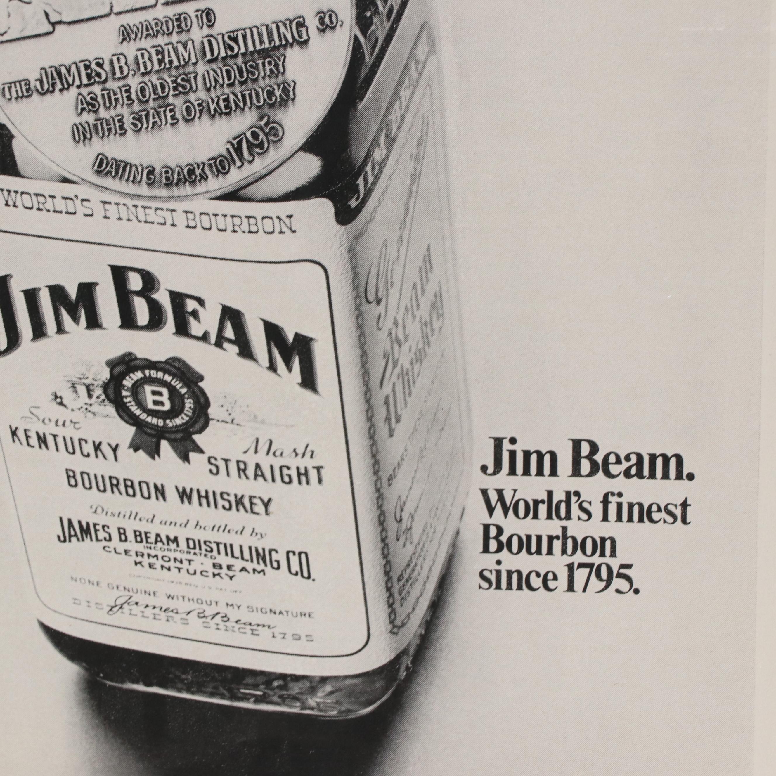 Jim Beam Halftone Advertisement Poster, 1969