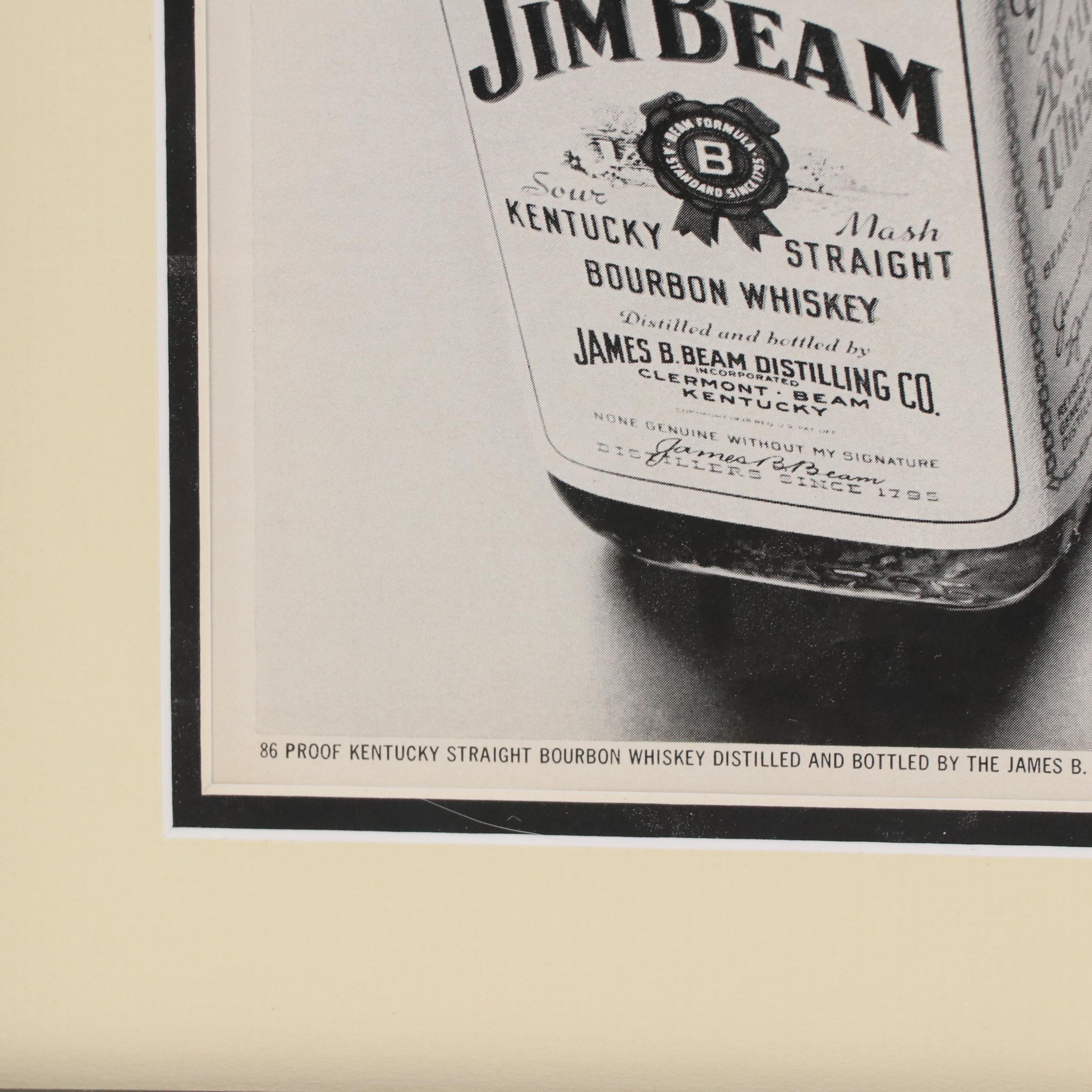 Jim Beam Halftone Advertisement Poster, 1969