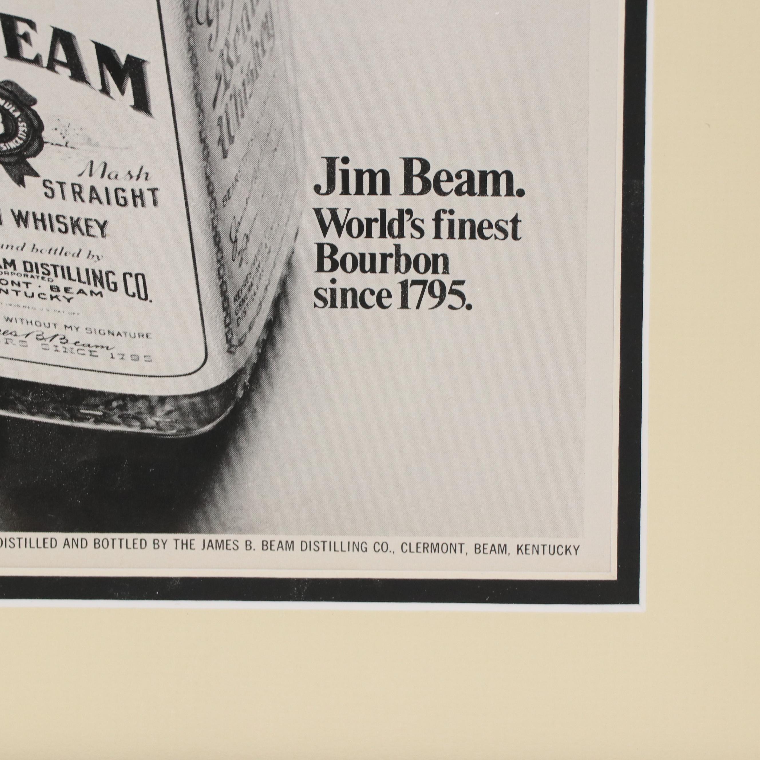 Jim Beam Halftone Advertisement Poster, 1969