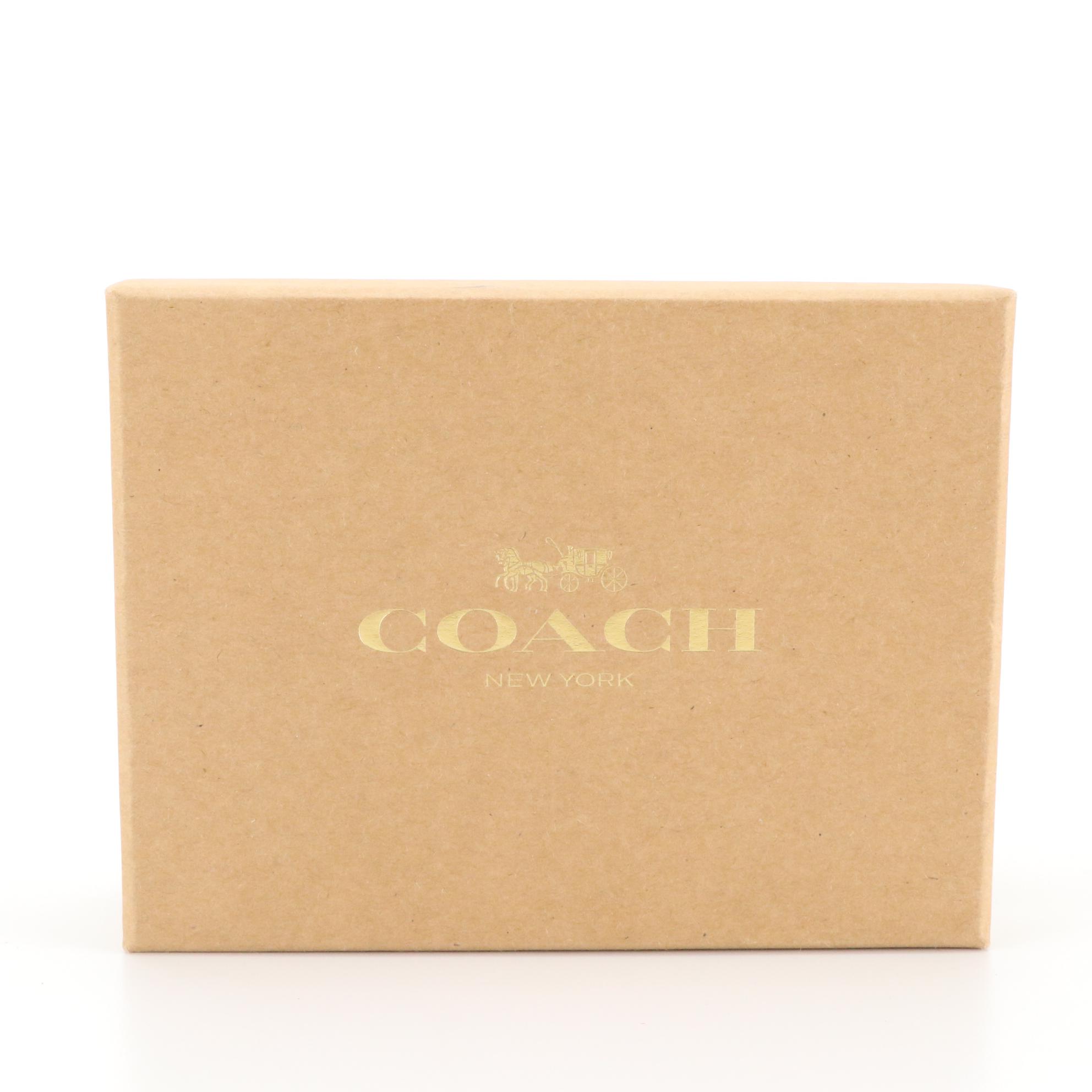 Coach Metallic Leather Card Case, Musical Owls Leather Earbud Case, New in Box
