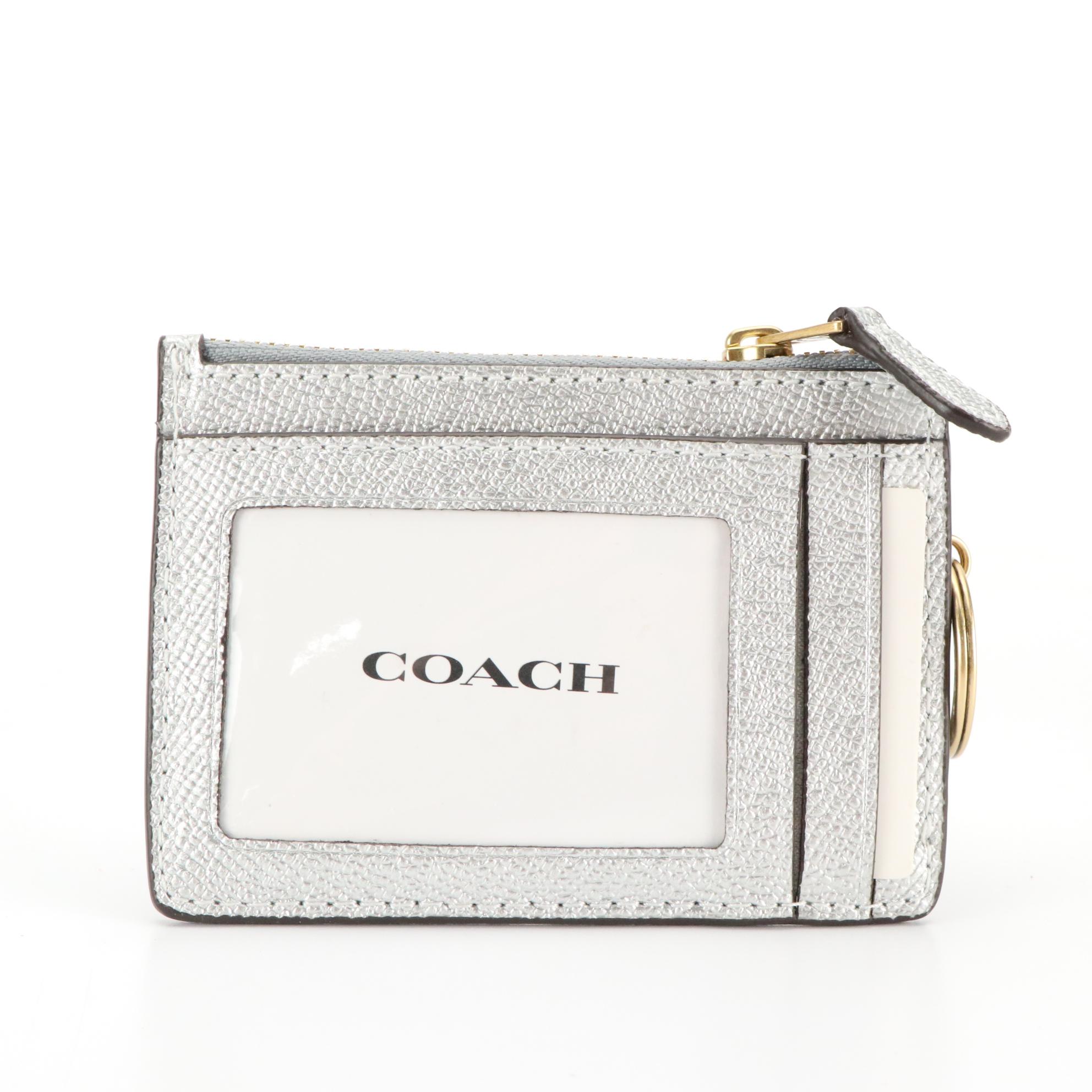 Coach Metallic Leather Card Case, Musical Owls Leather Earbud Case, New in Box