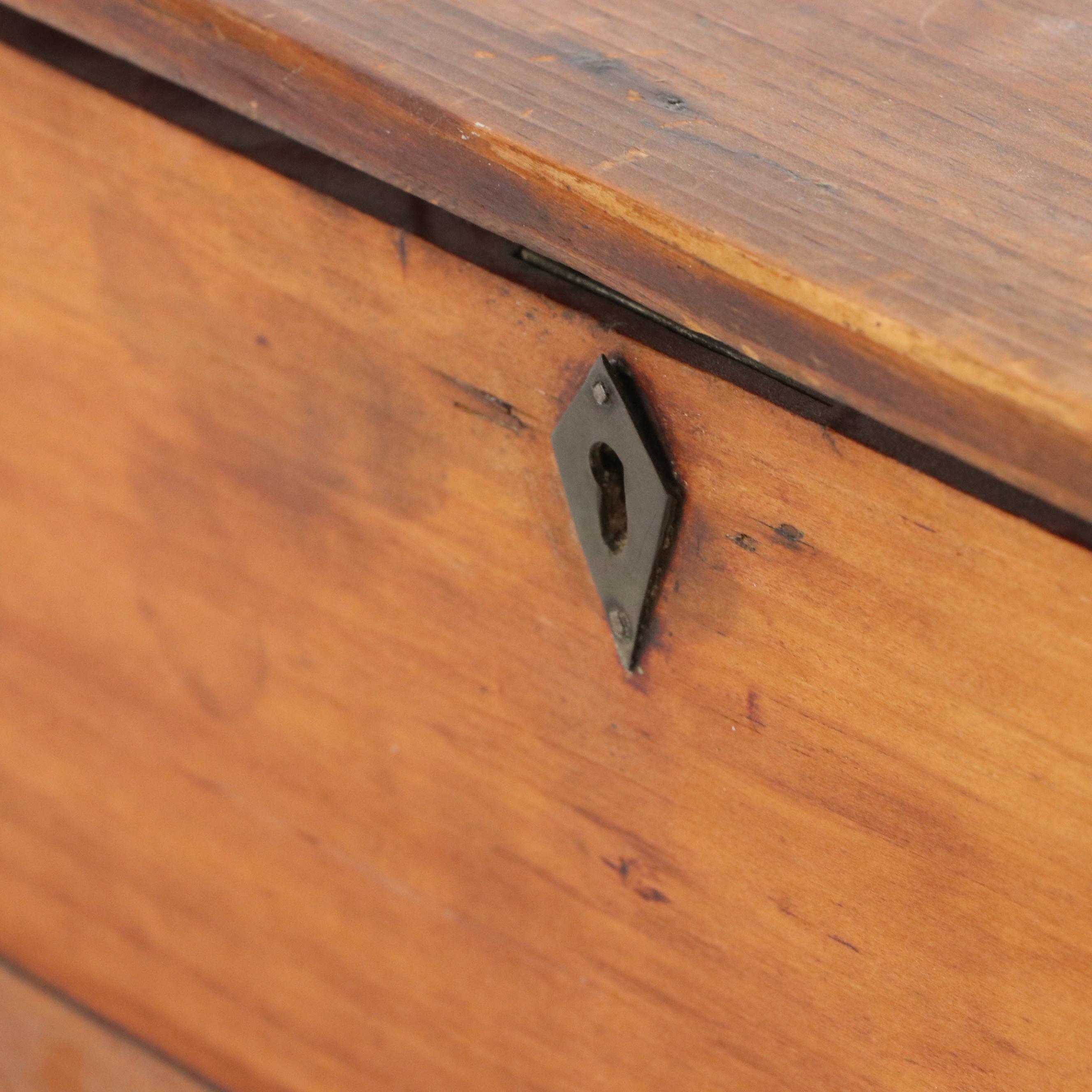 Brass Handled Wooden Lock Box with Divided Wooden Storage Box