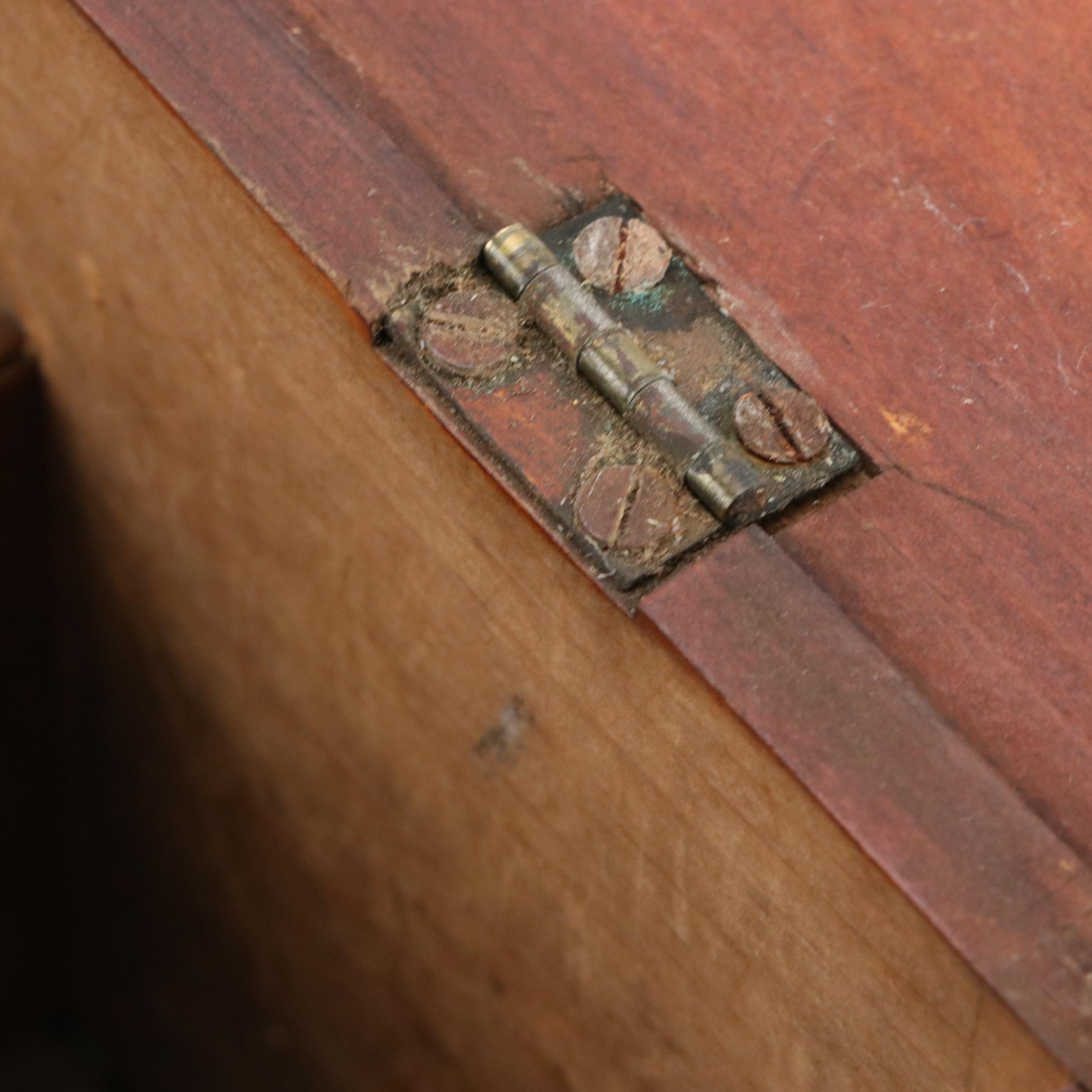 Brass Handled Wooden Lock Box with Divided Wooden Storage Box