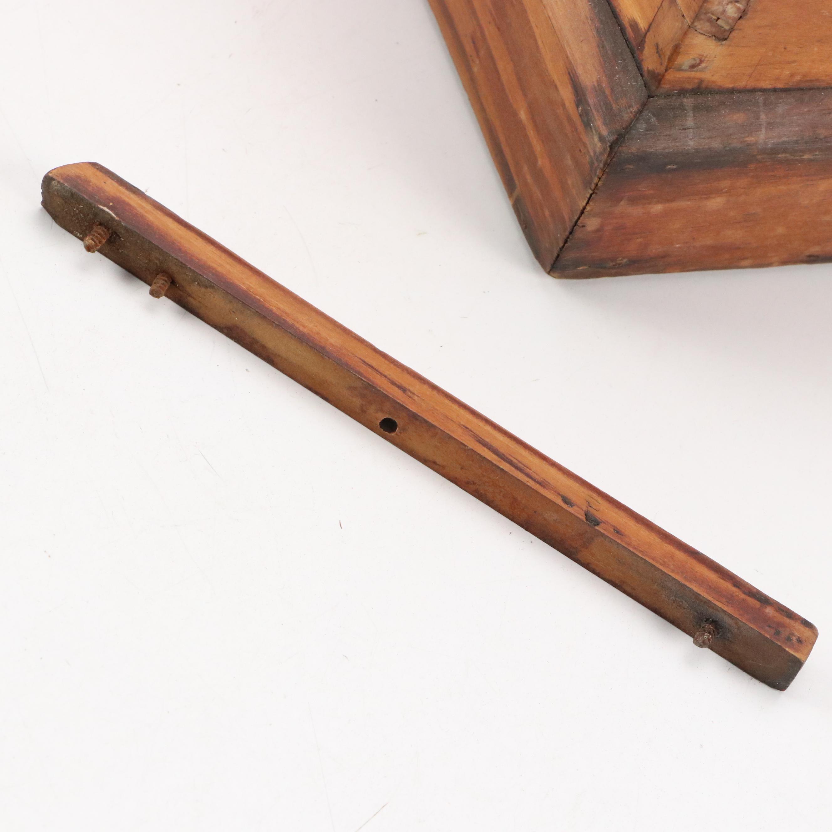 Brass Handled Wooden Lock Box with Divided Wooden Storage Box