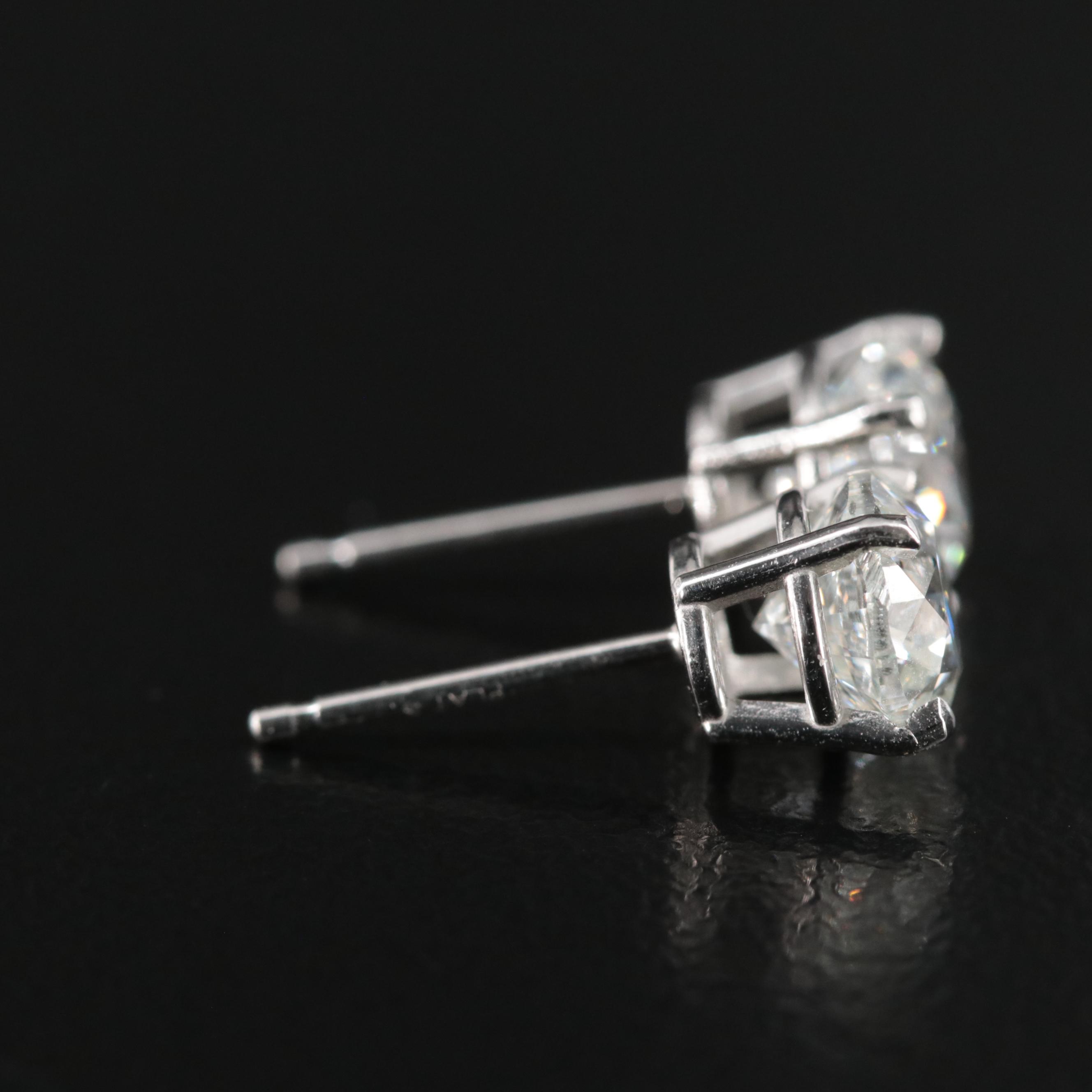 Platinum 2.00 CTW Diamond Stud Earrings with Digital Online GIA eReports