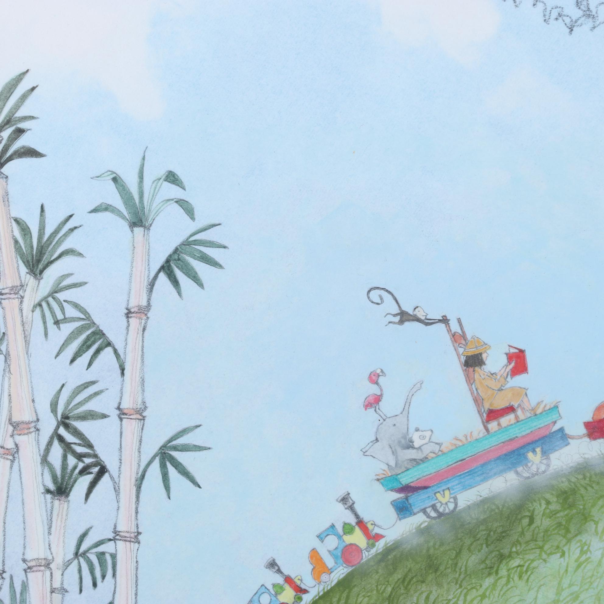 Will Hillenbrand Watercolor Painting Scene From "Down by the Station," 1999