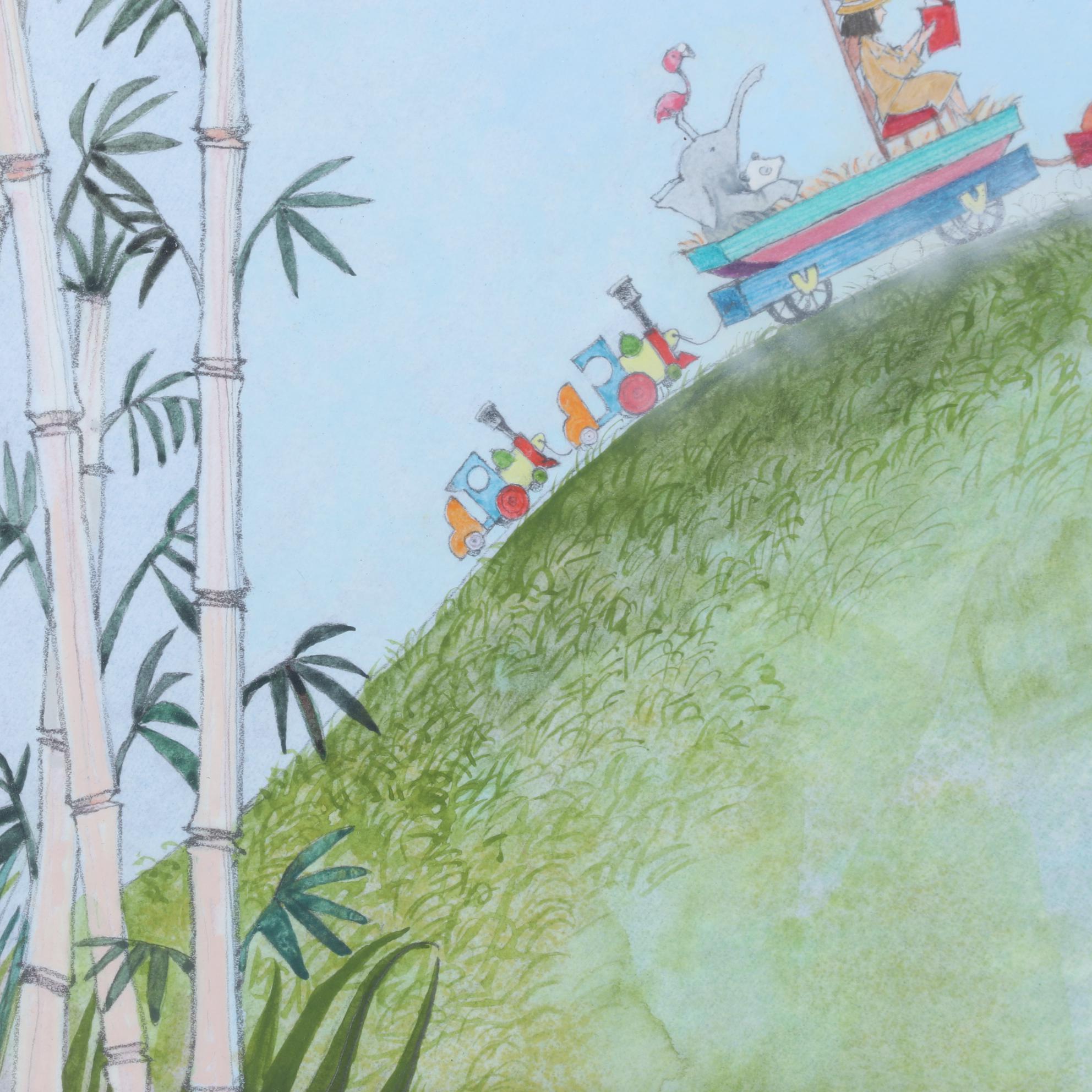 Will Hillenbrand Watercolor Painting Scene From "Down by the Station," 1999