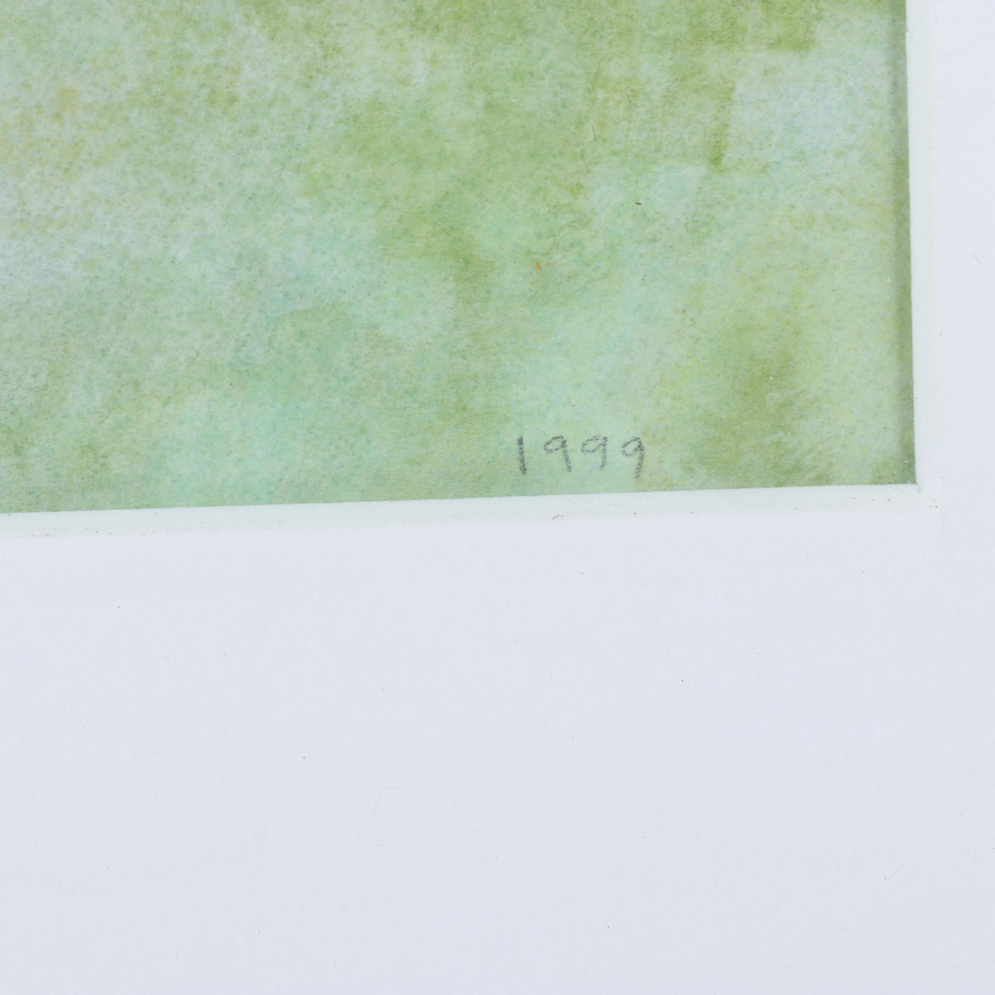 Will Hillenbrand Watercolor Painting Scene From "Down by the Station," 1999