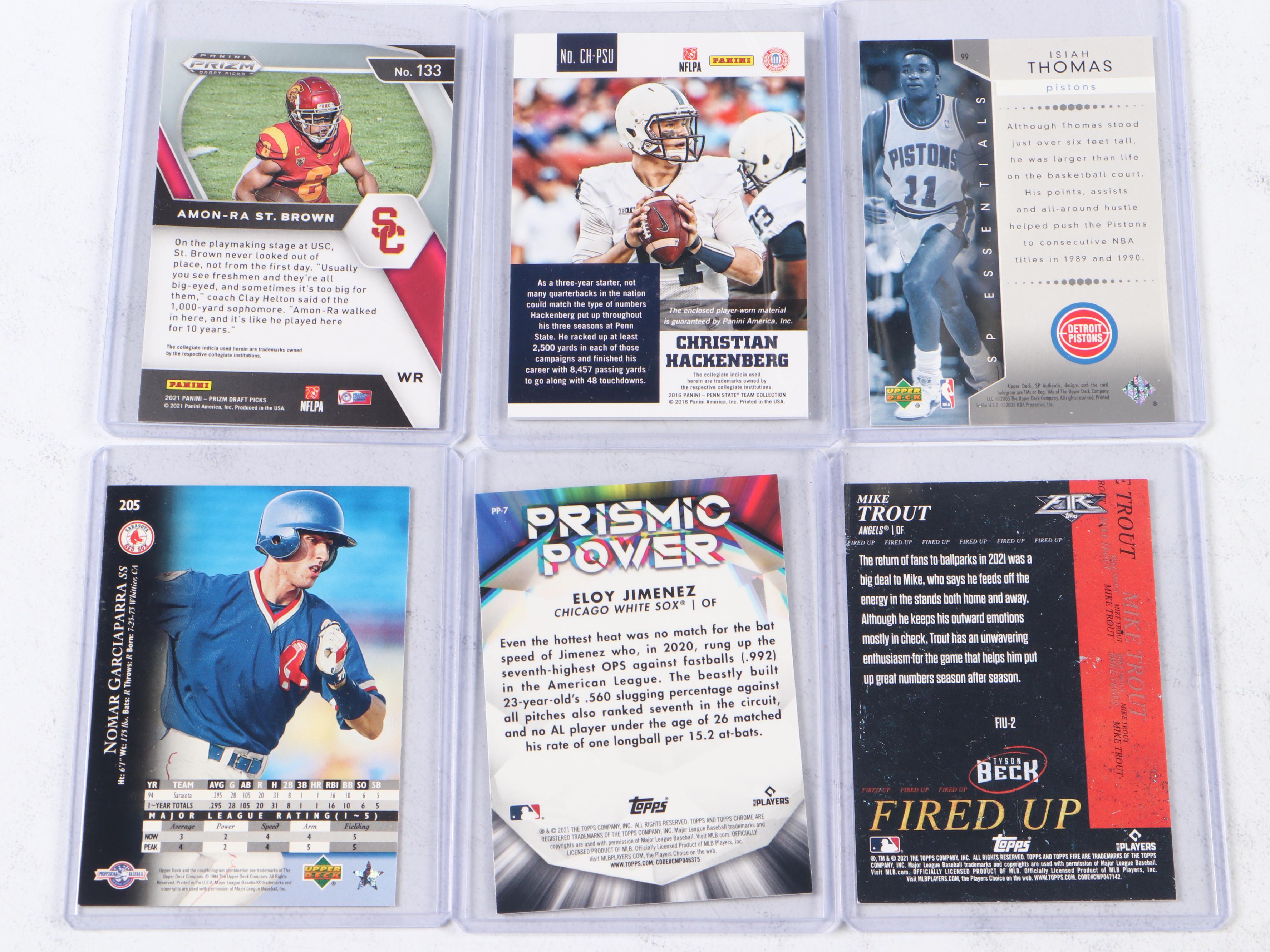 Prizm and Other Sports Cards with Tiger Woods, Michael Jordan, Ken Griffey Jr.