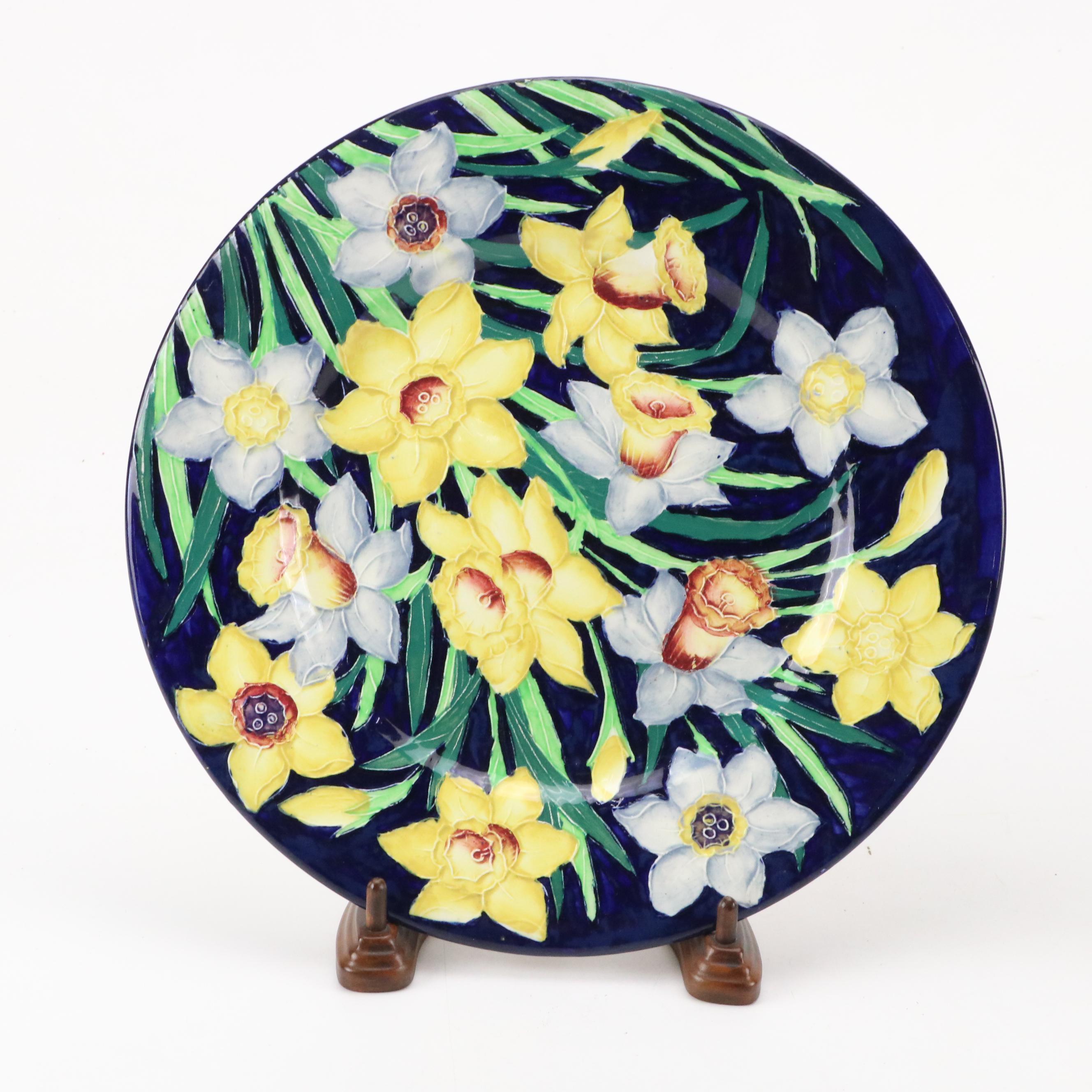 Maling Pottery English Art Deco Style Cabinet Plates, Early to Mid 20th Century