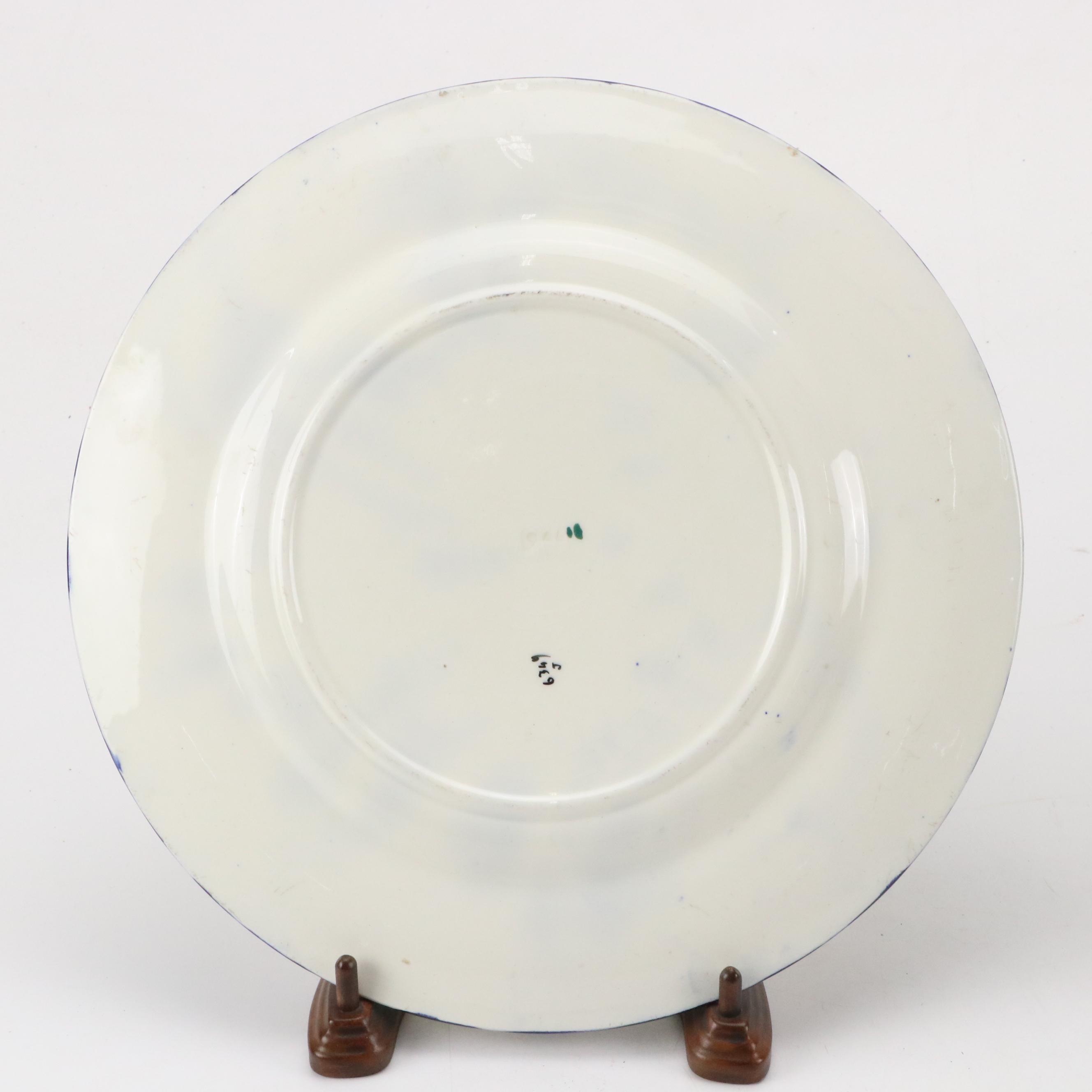 Maling Pottery English Art Deco Style Cabinet Plates, Early to Mid 20th Century