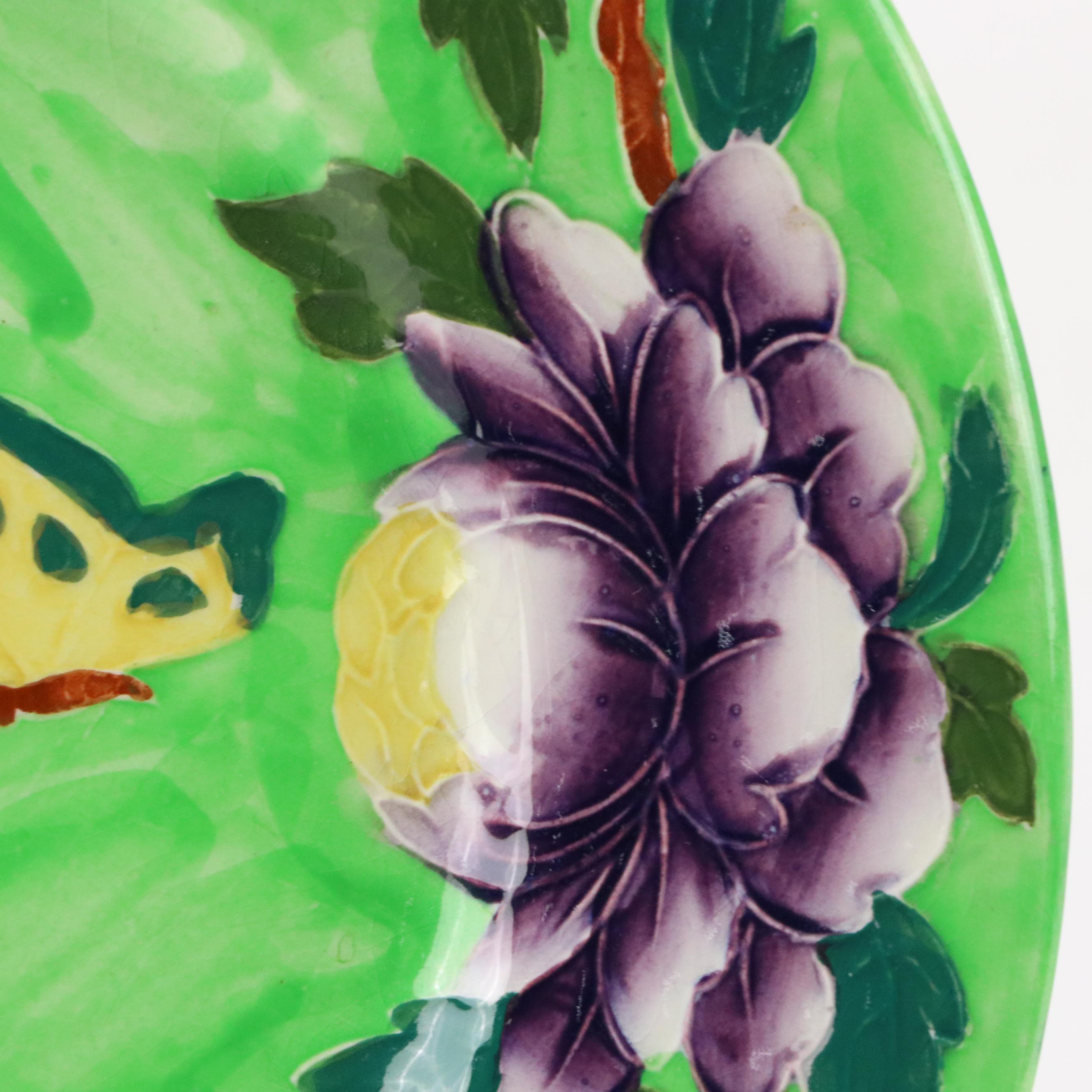 Maling Pottery English Art Deco Style Cabinet Plates, Early to Mid 20th Century