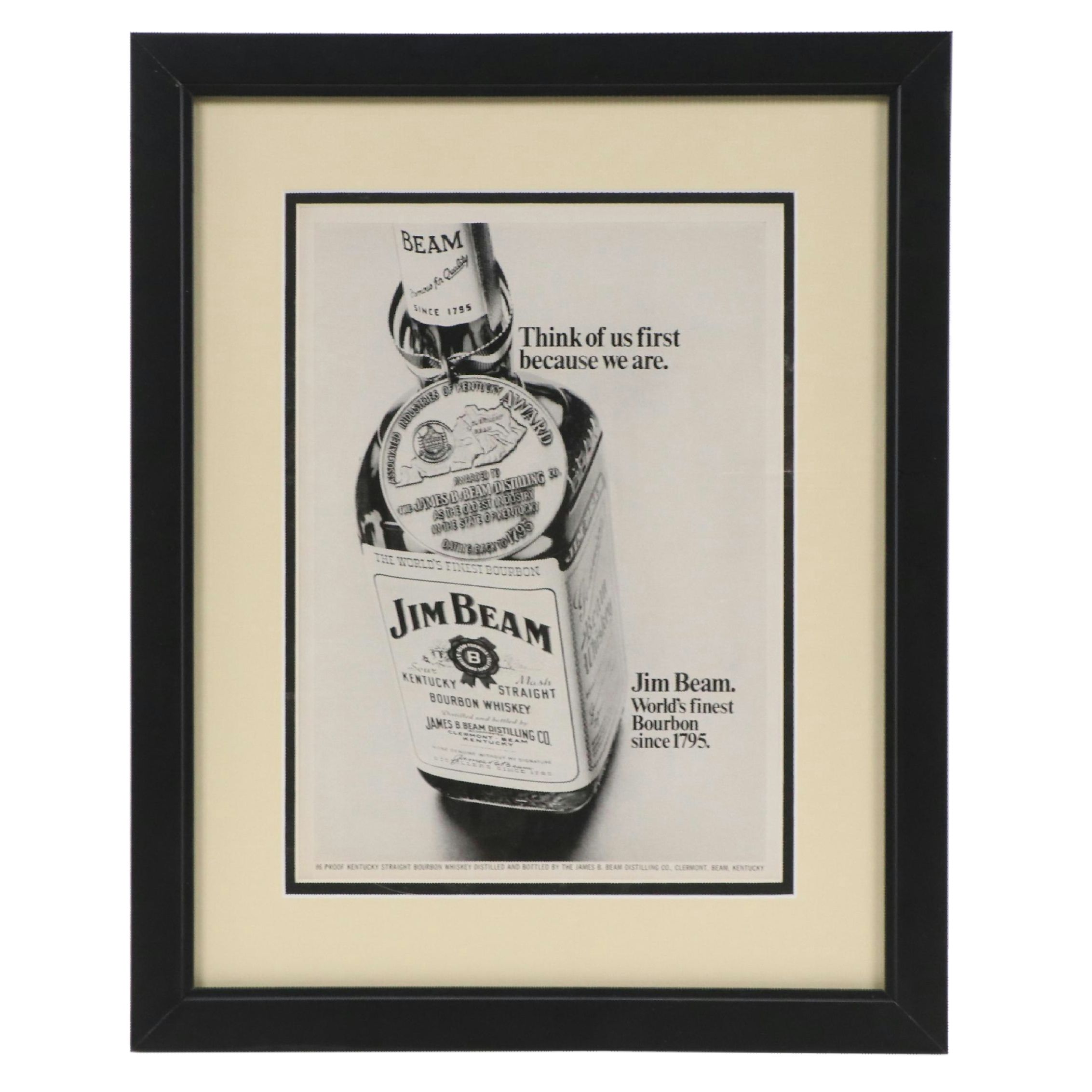 Jim Beam Halftone Advertisement Poster, 1969