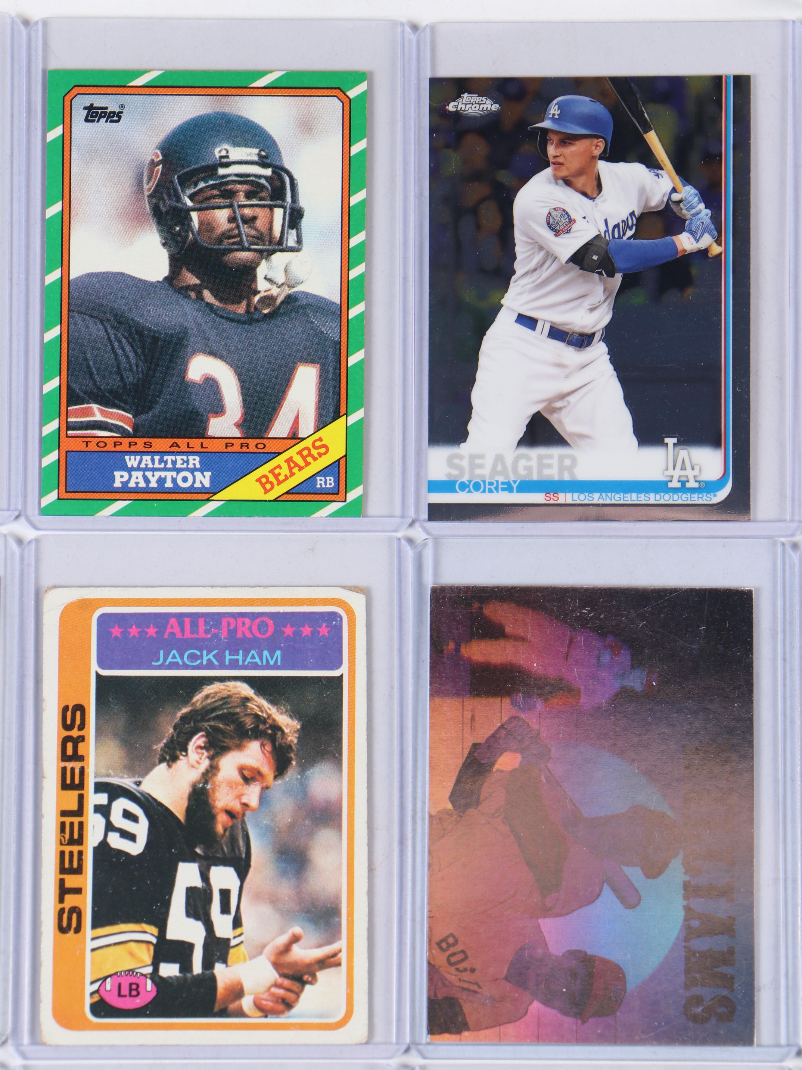 Mosaic and Other Sports Cards with Tiger Woods, Walter Payton, and Bryce Harper