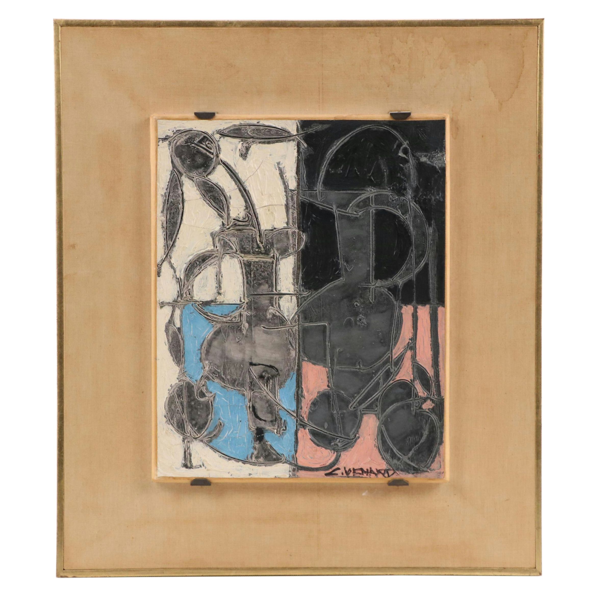 Claude Venard Cubist Still Life Oil Painting "Les Deux Pichets"