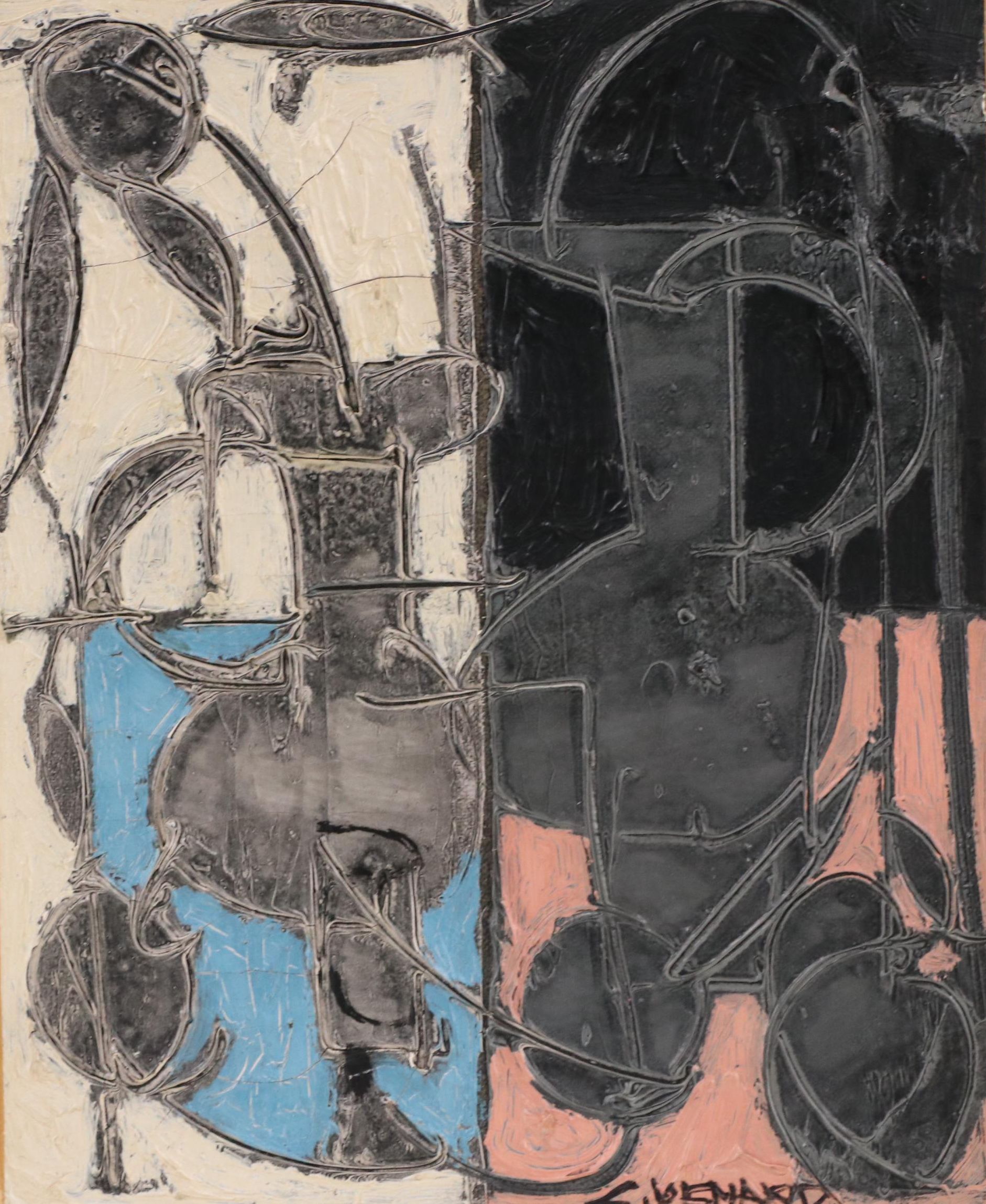 Claude Venard Cubist Still Life Oil Painting "Les Deux Pichets"