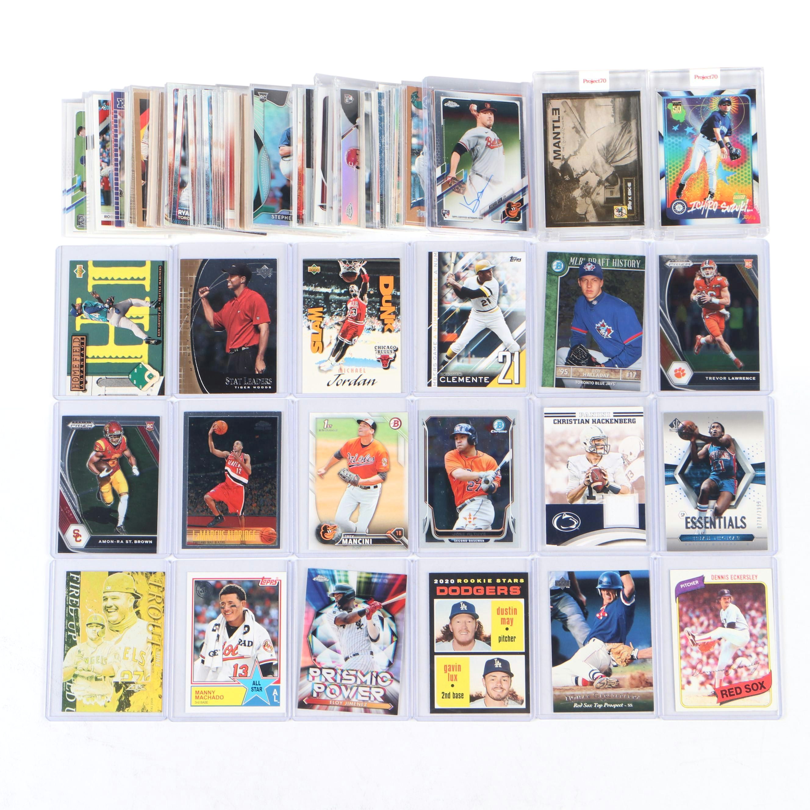Prizm and Other Sports Cards with Tiger Woods, Michael Jordan, Ken Griffey Jr.