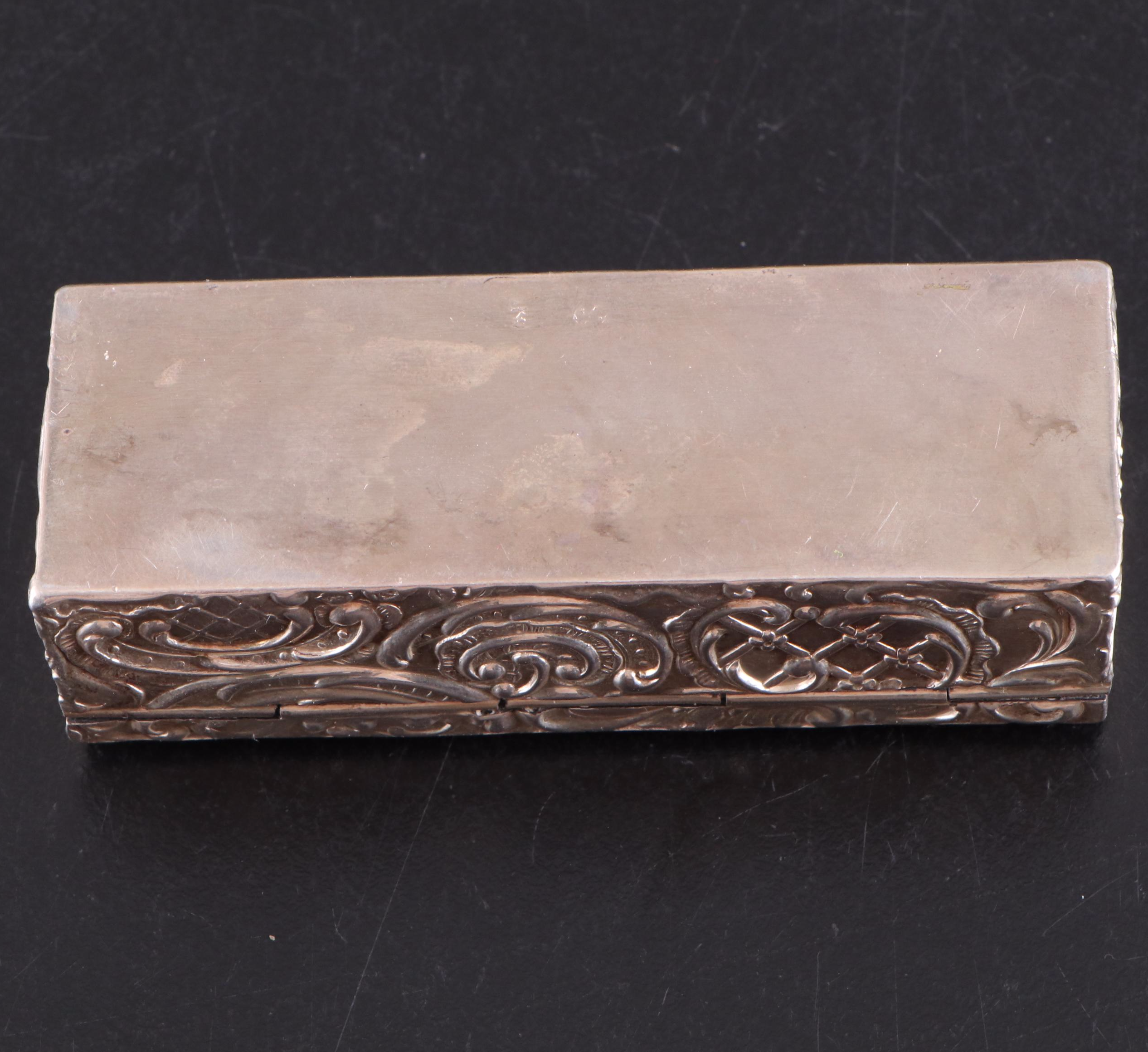 Towle Silver Plate Trinket Box with Embossed Silver Plate Box and More