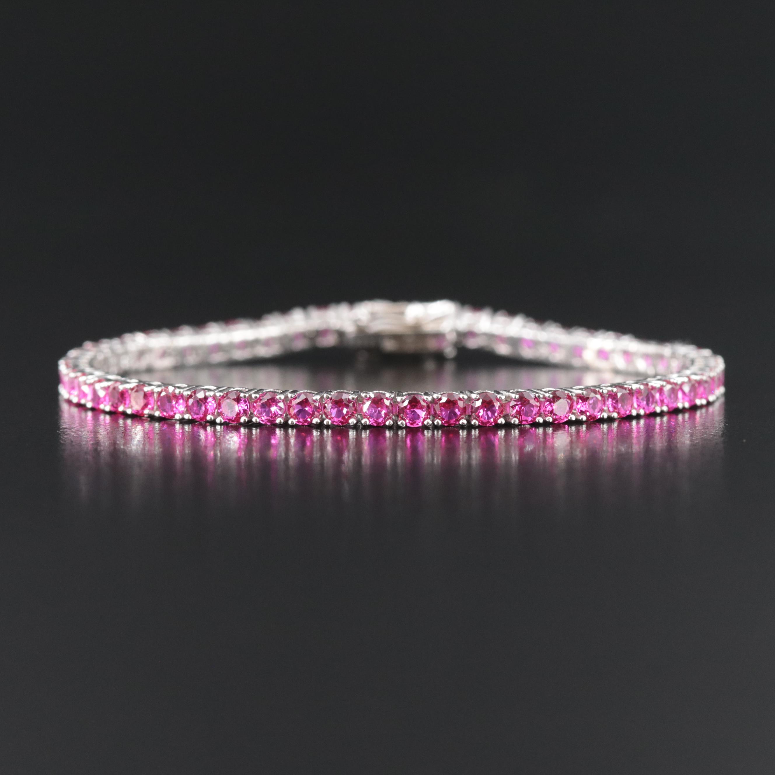 Sterling Ruby Line Bracelet