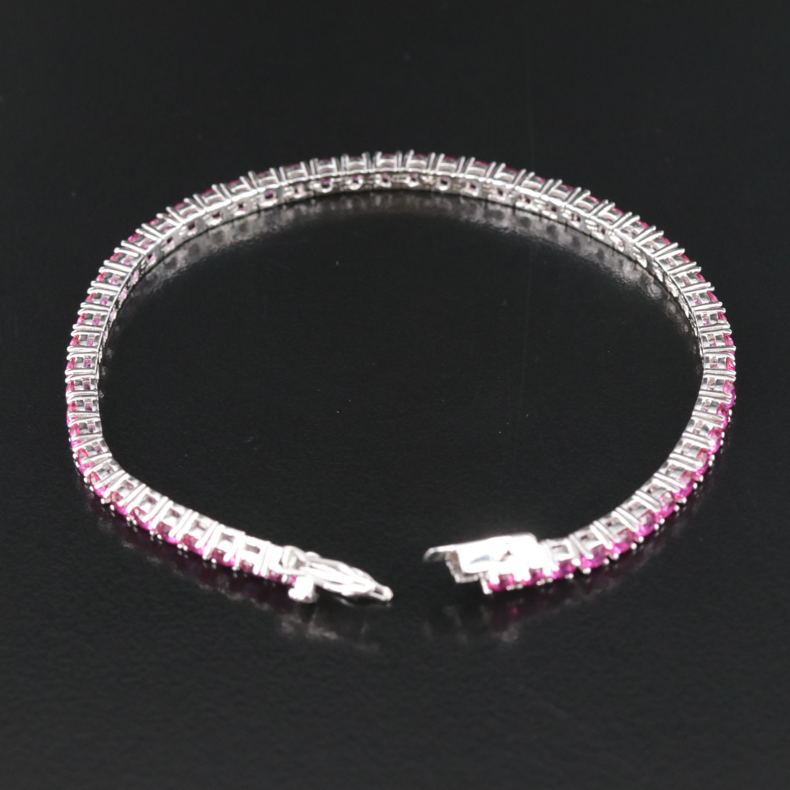 Sterling Ruby Line Bracelet