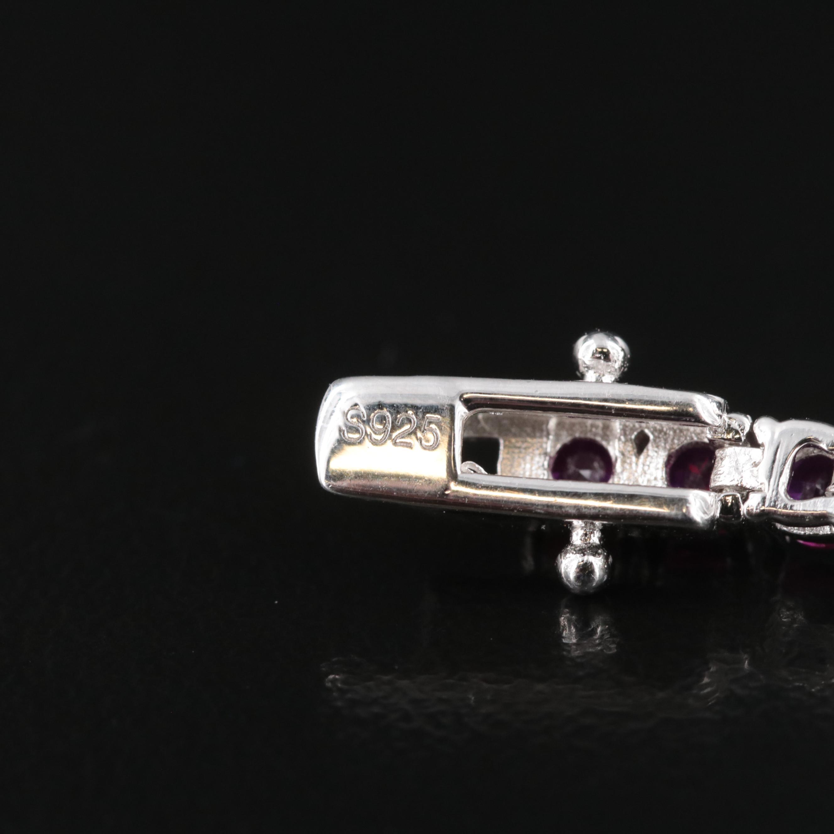 Sterling Ruby Line Bracelet