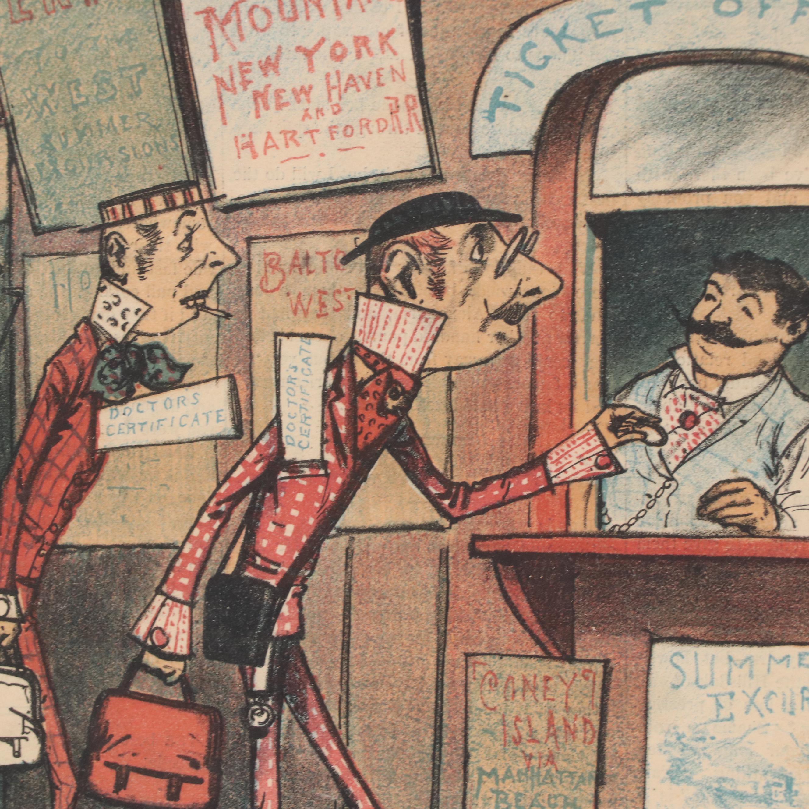 "The Judge" American Political Satire Themed Halftone Prints, Late 19th Century