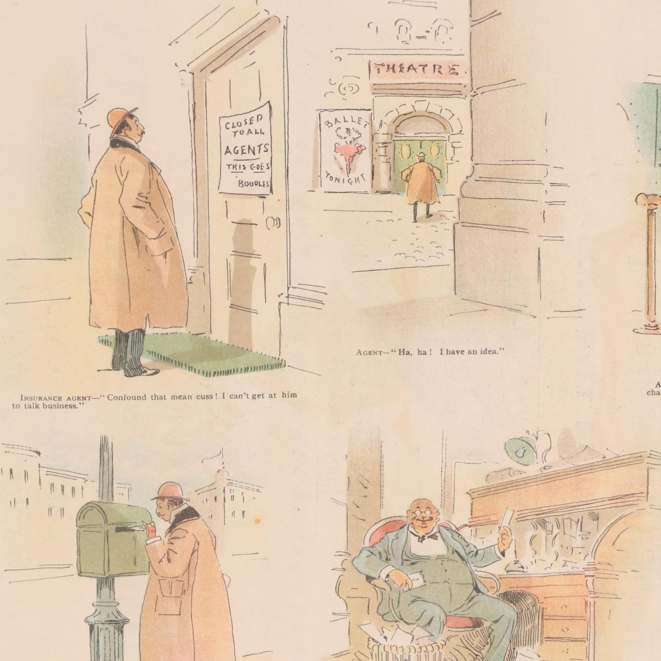 "The Judge" American Political Satire Themed Halftone Prints, Late 19th Century