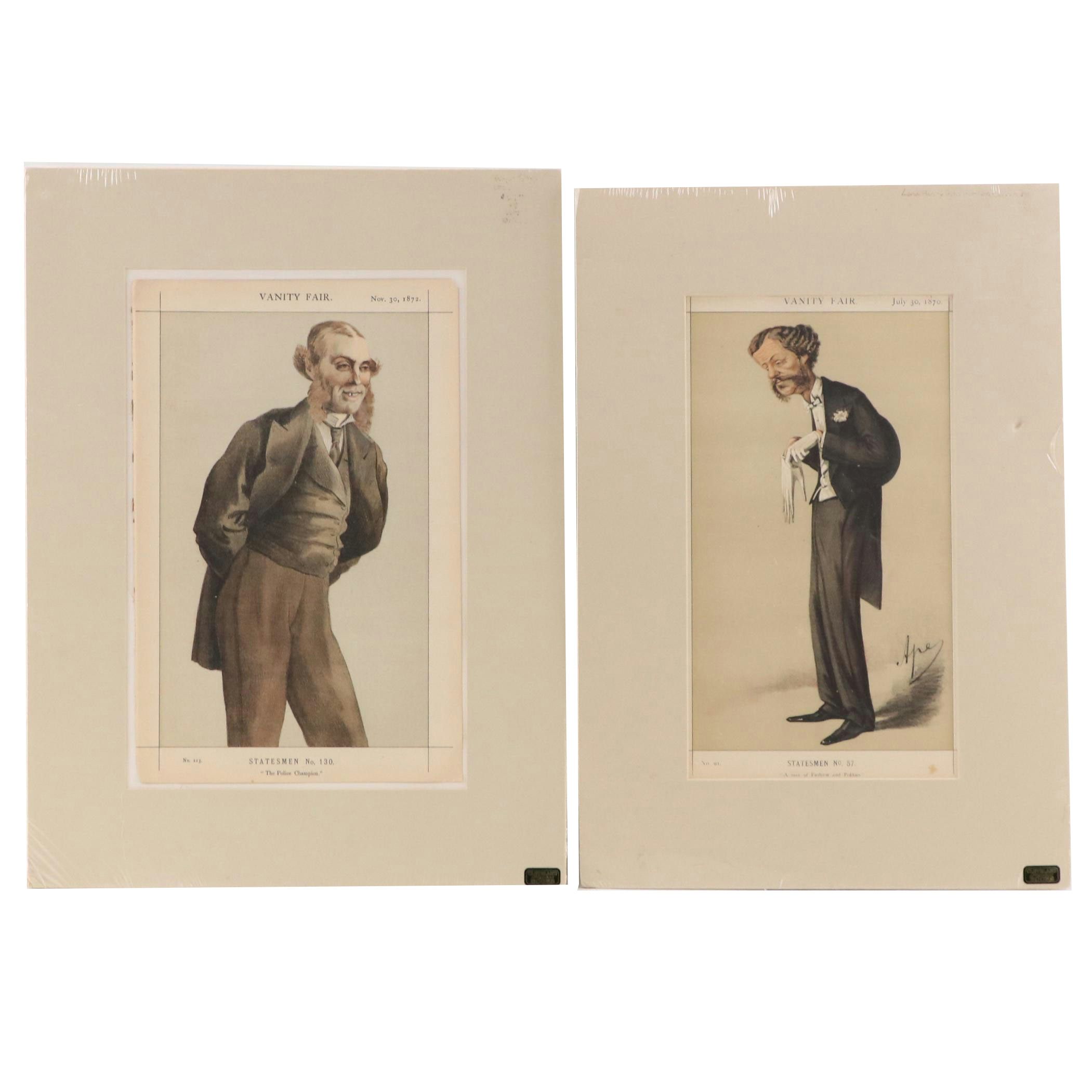Vanity Fair Lithographs "Statesmen" Series, 1870s