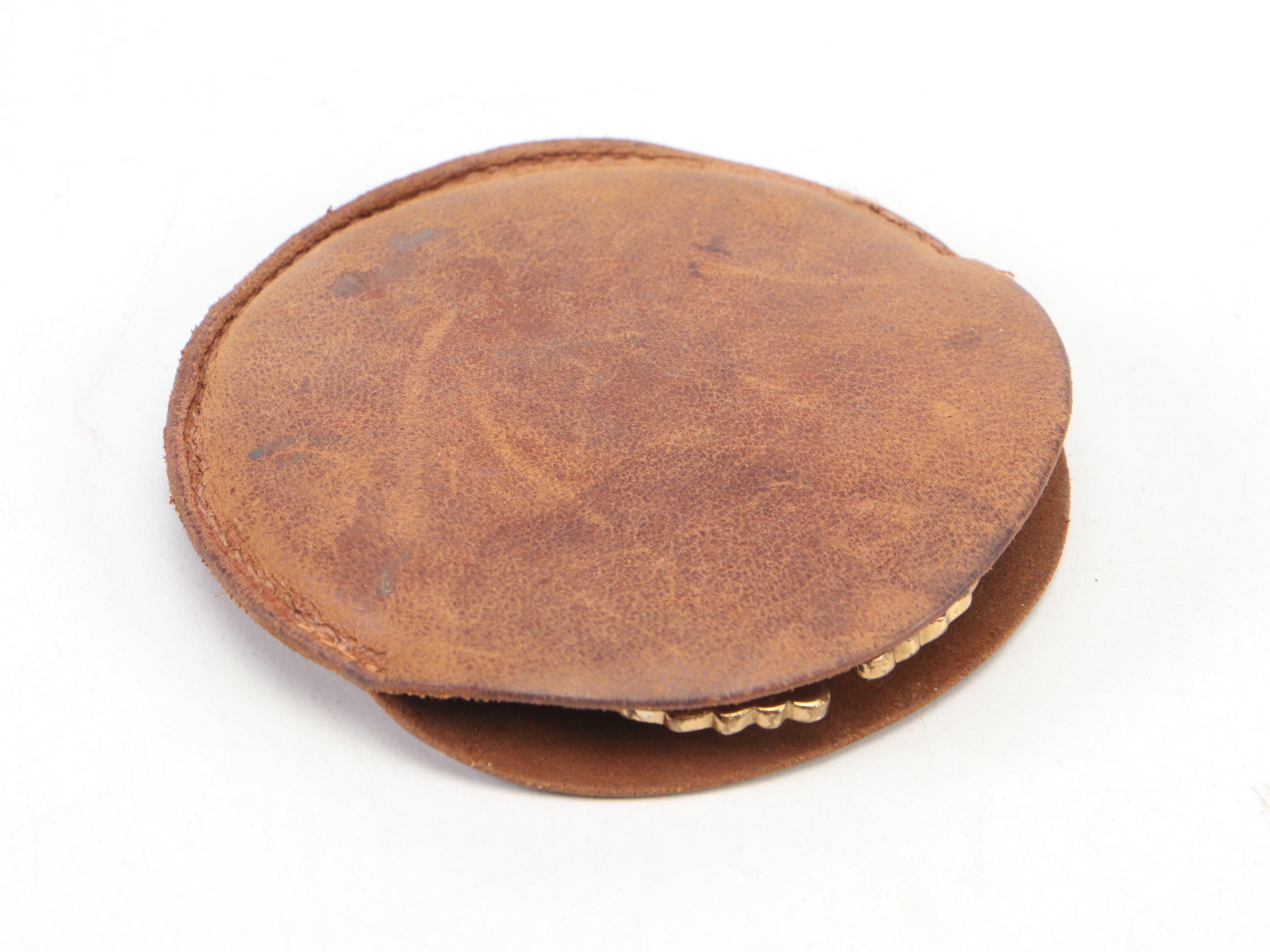 Gucci Enameled Brass Compact Mirror with Leather Storage Bag