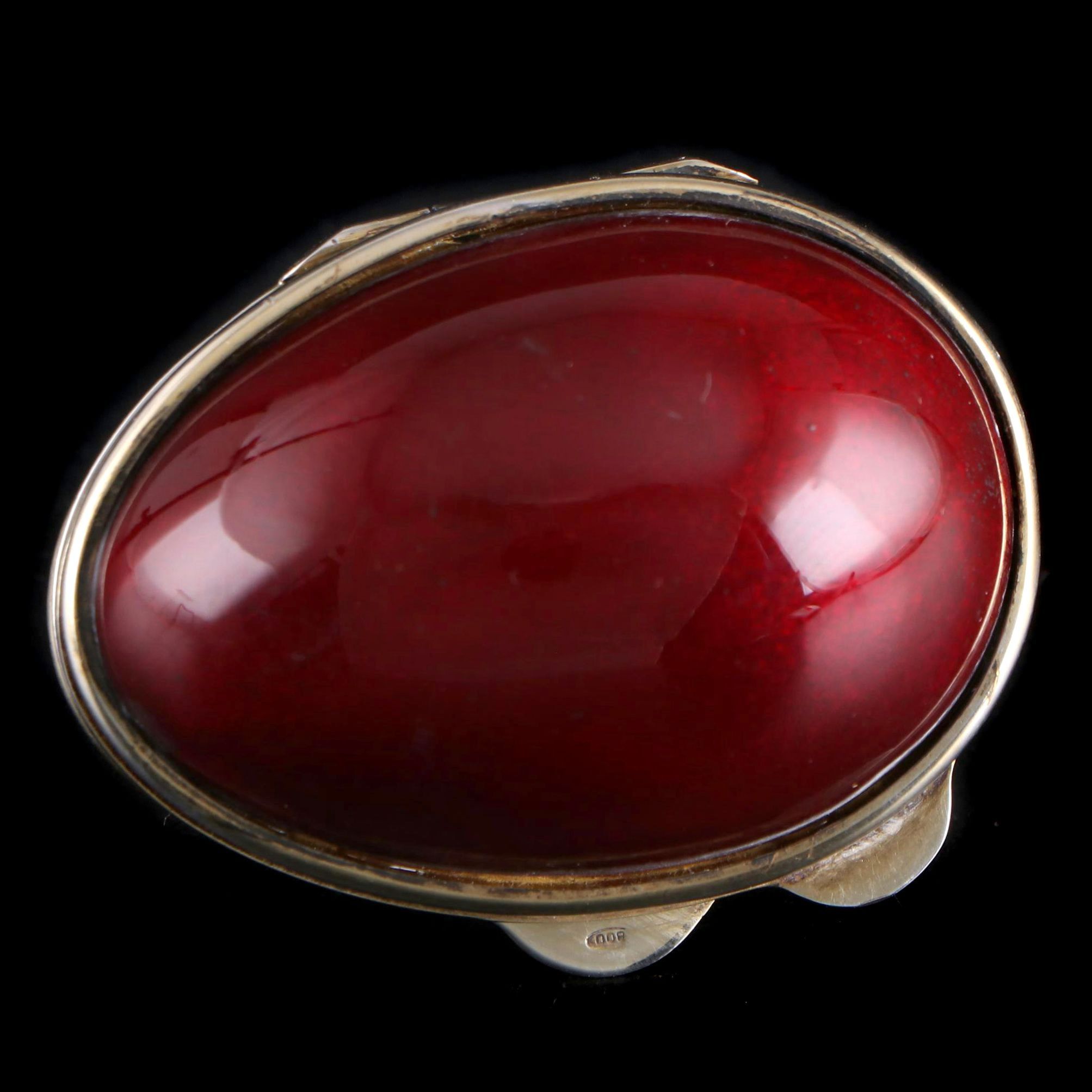 Italian Enameled 800 Silver Hinged Egg Box, 1957–1971