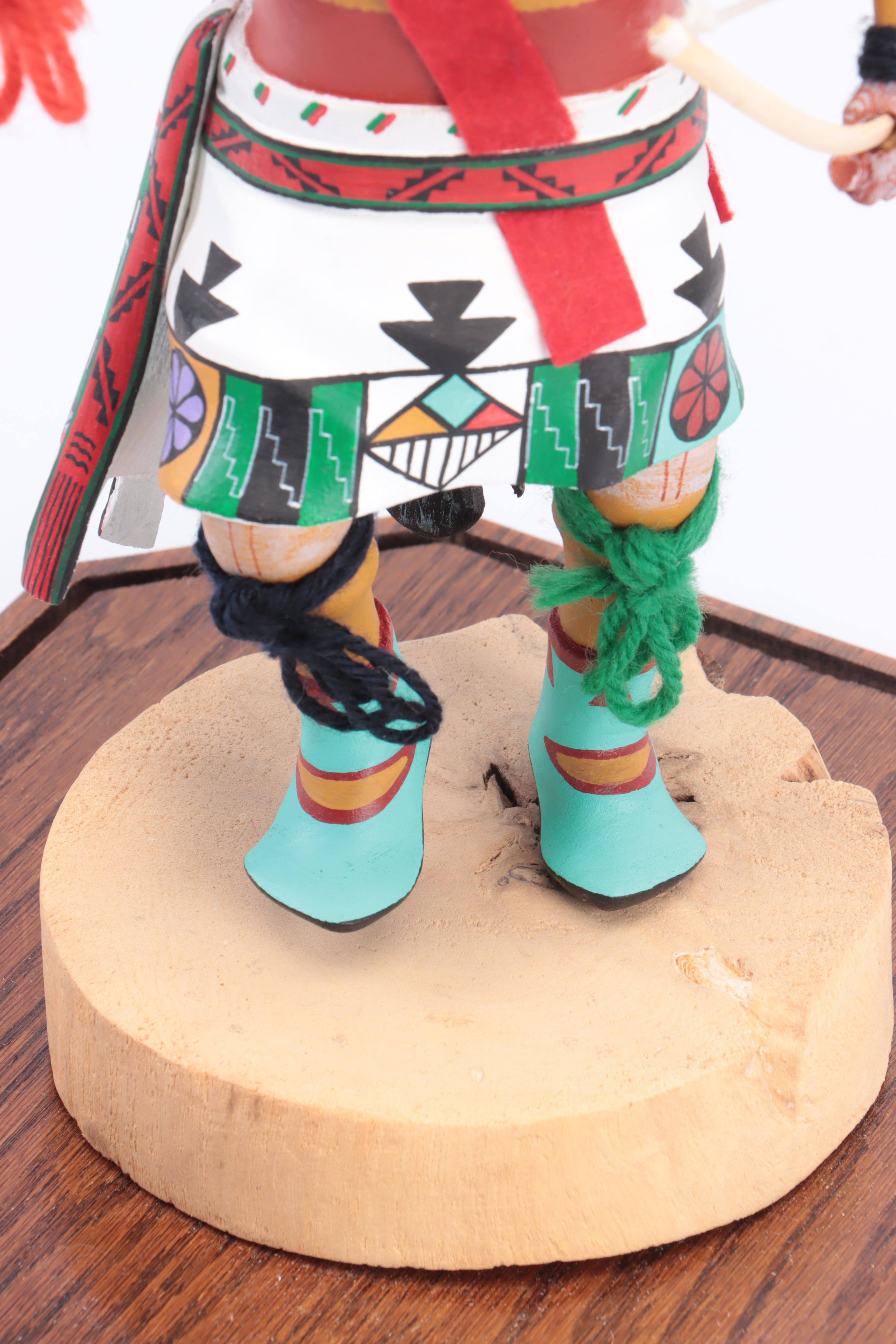 Hopi Carved "Tahaum Soyoko" Black Ogre's Uncle Kachina in Display