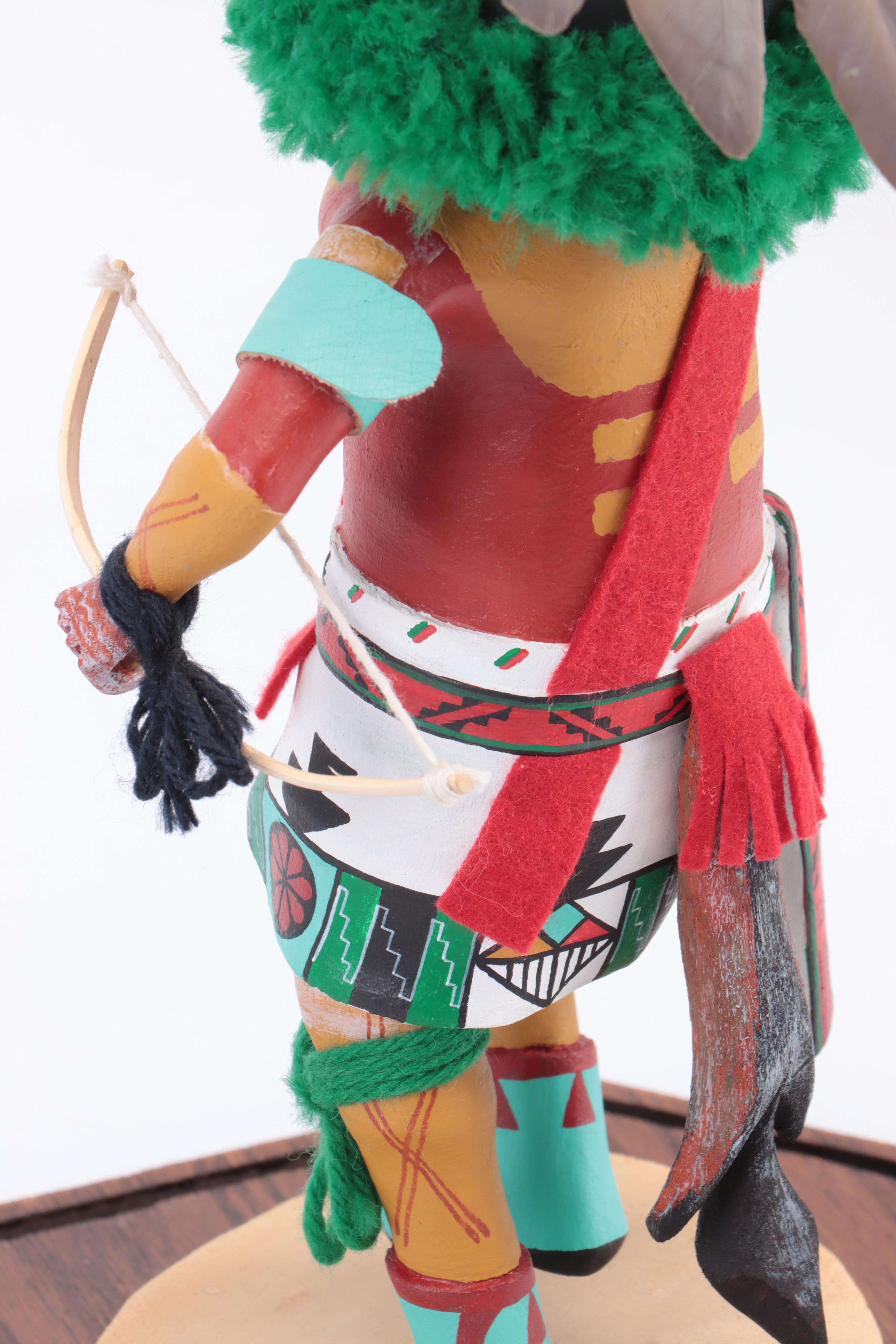 Hopi Carved "Tahaum Soyoko" Black Ogre's Uncle Kachina in Display