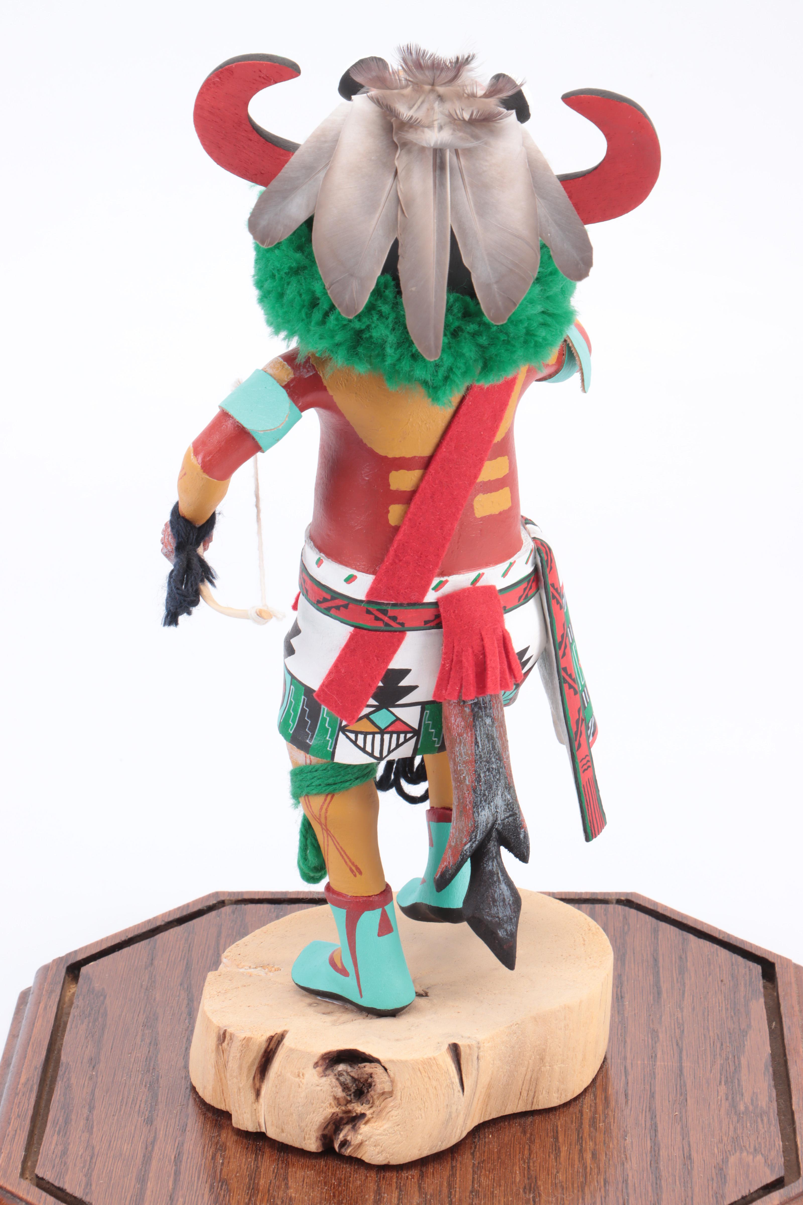 Hopi Carved "Tahaum Soyoko" Black Ogre's Uncle Kachina in Display