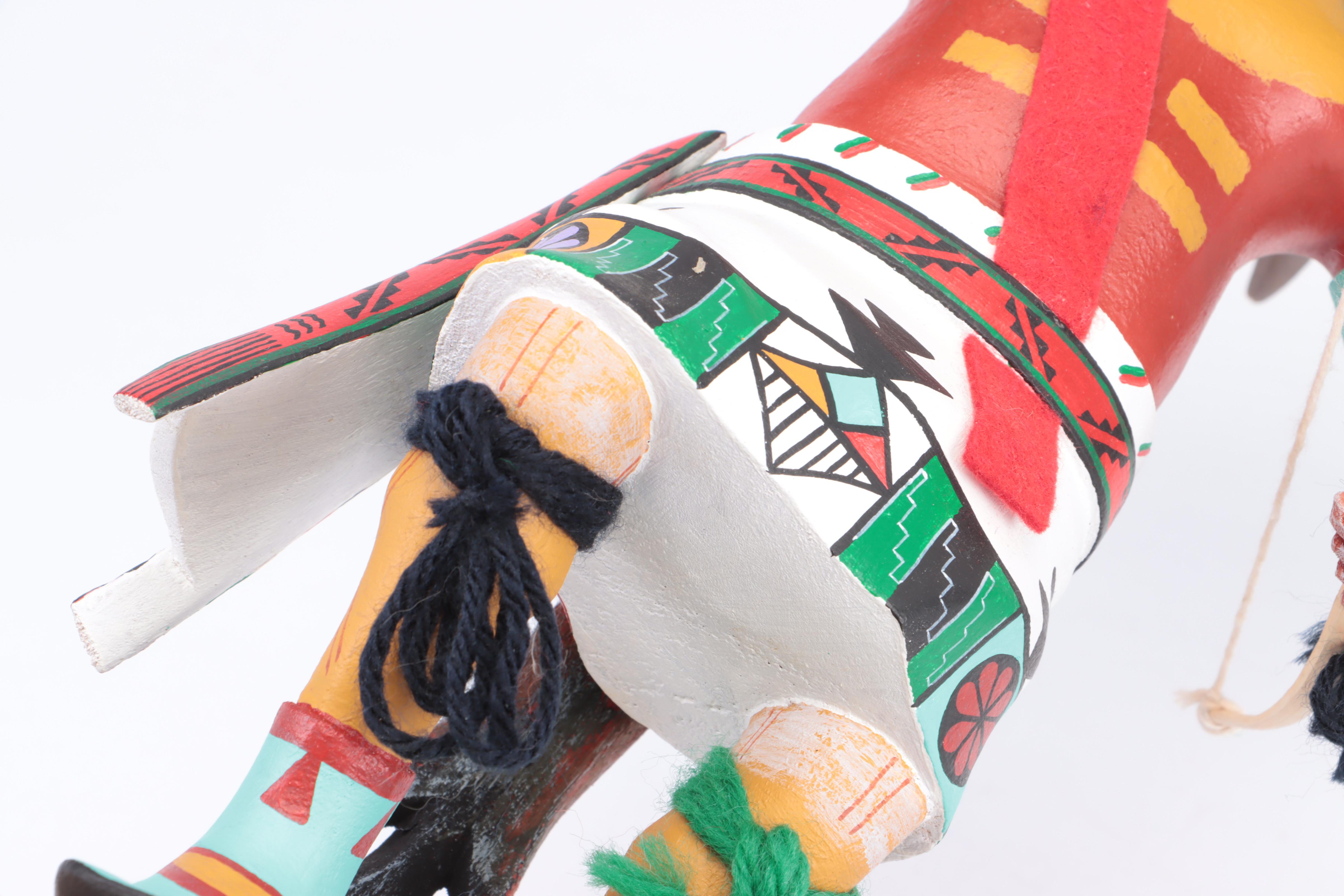 Hopi Carved "Tahaum Soyoko" Black Ogre's Uncle Kachina in Display