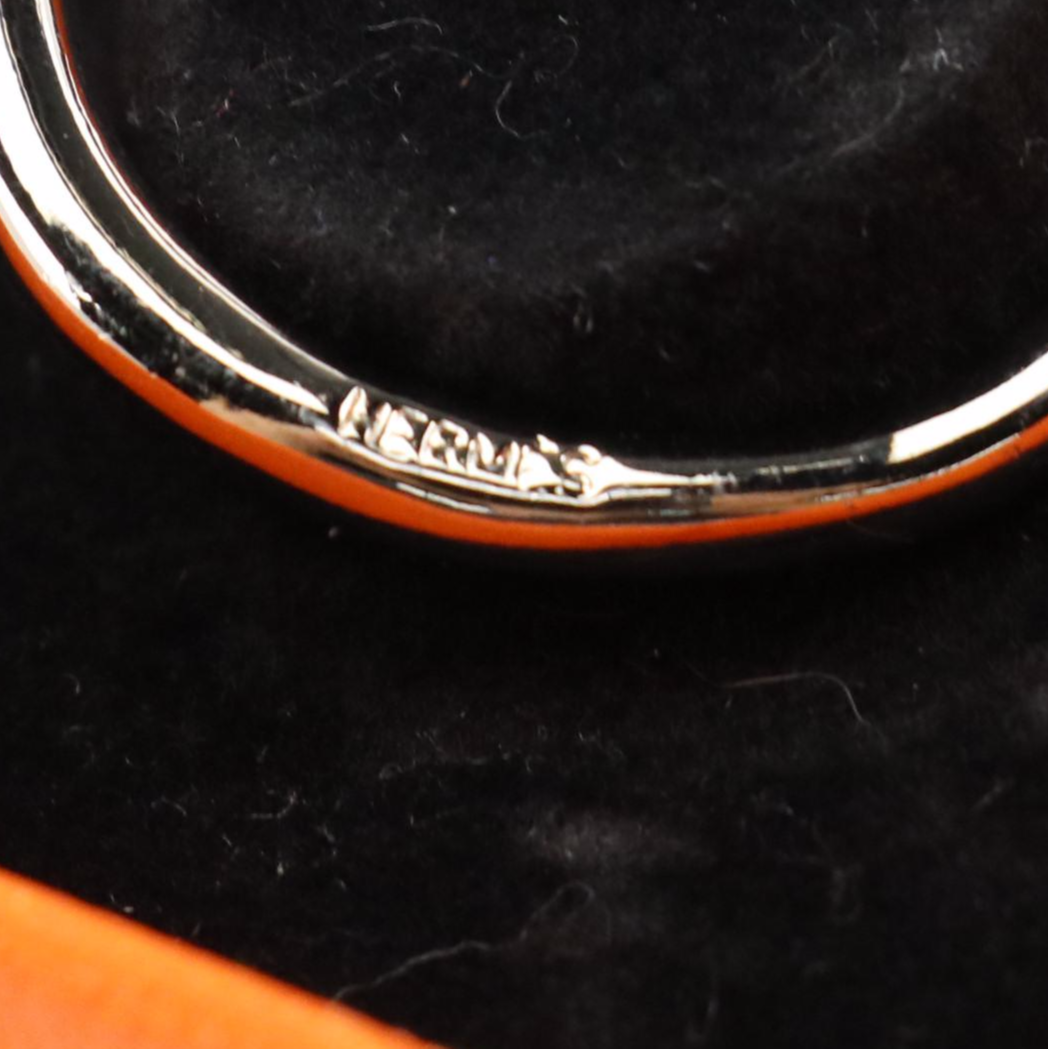 Hermès Silver-Tone Scarf Ring in Box, with Fall/Winter 2001/2002 Scarf Booklet