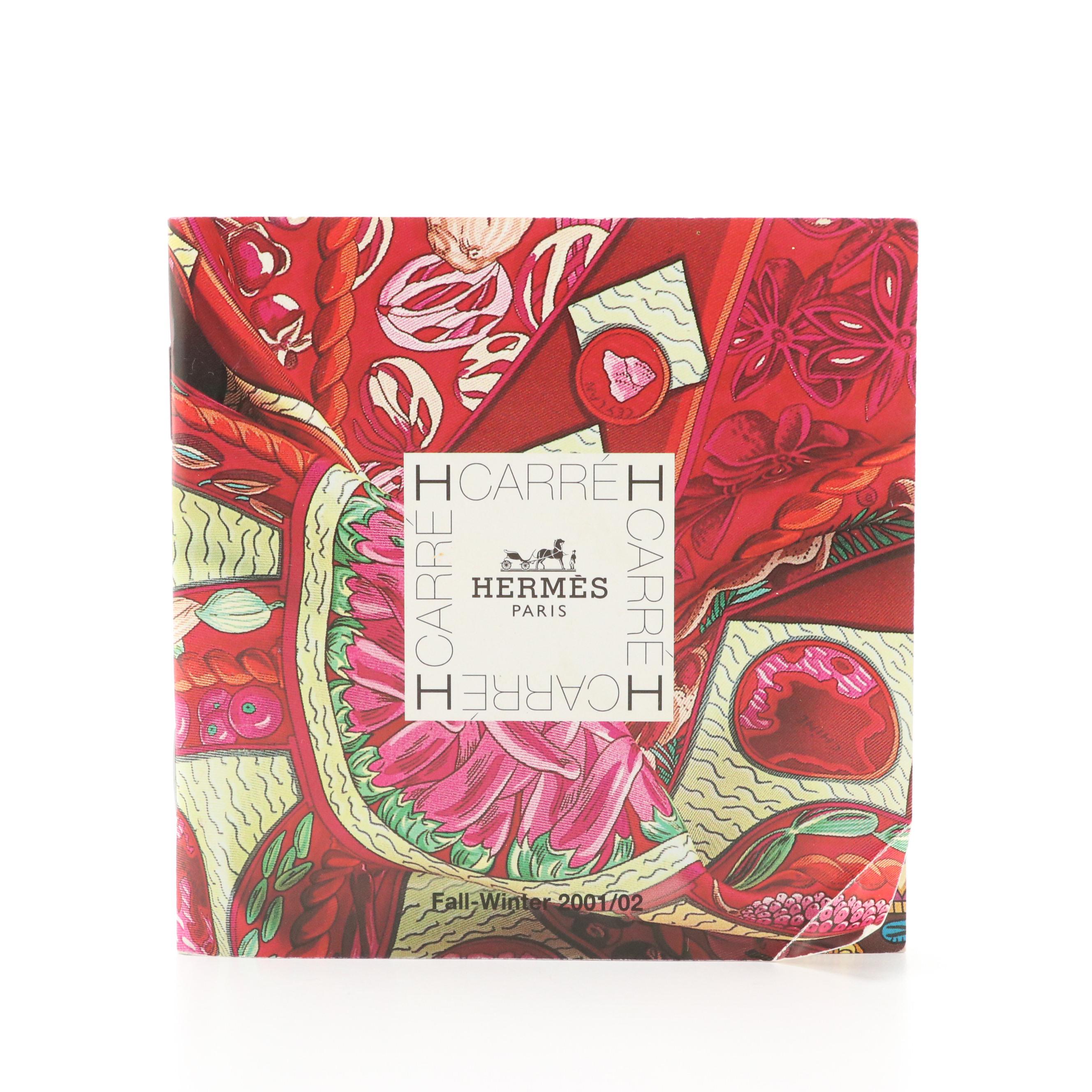 Hermès Silver-Tone Scarf Ring in Box, with Fall/Winter 2001/2002 Scarf Booklet